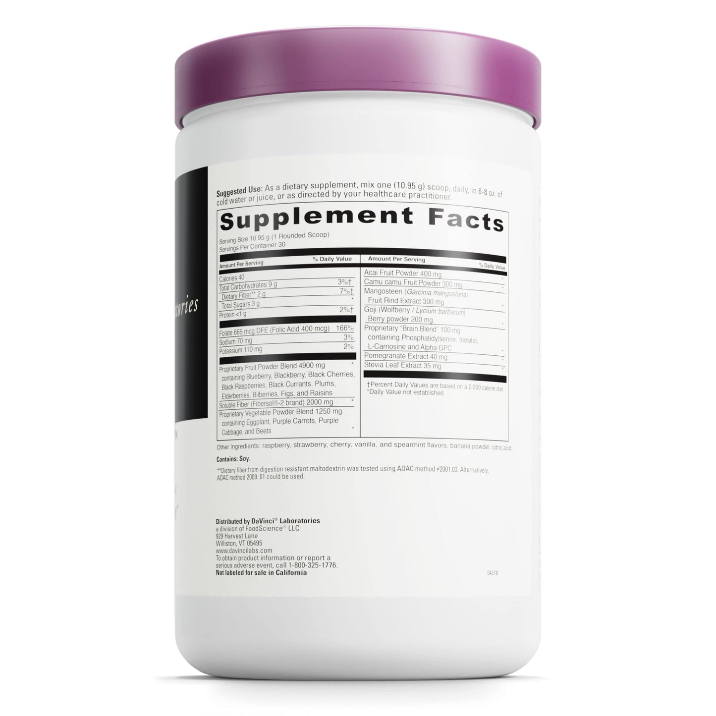 DAVINCI Labs Spectra Purples - Powder Supplement with Antioxidants Supports Healthy Aging* - Fruit, Vegetable & Herbal Extract Supplement Aids Brain & Immune Health* - 30 Servings (328.5 g)