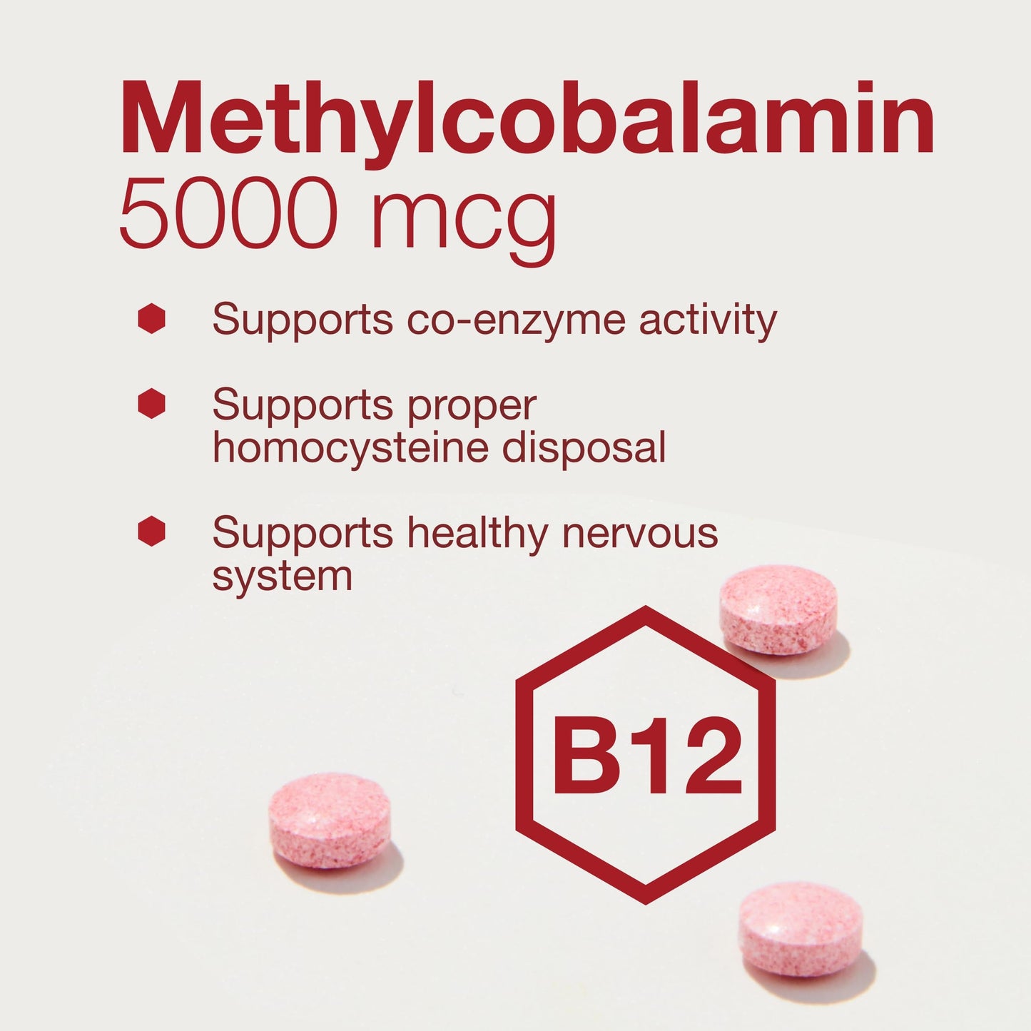 Protocol Methyl B12 5,000mcg - Vitamin B12 for Homocysteine Metabolism* - Supports Brain Health & Healthy Nervous System* - Kosher, Halal & Vegan - 60 Lozenges
