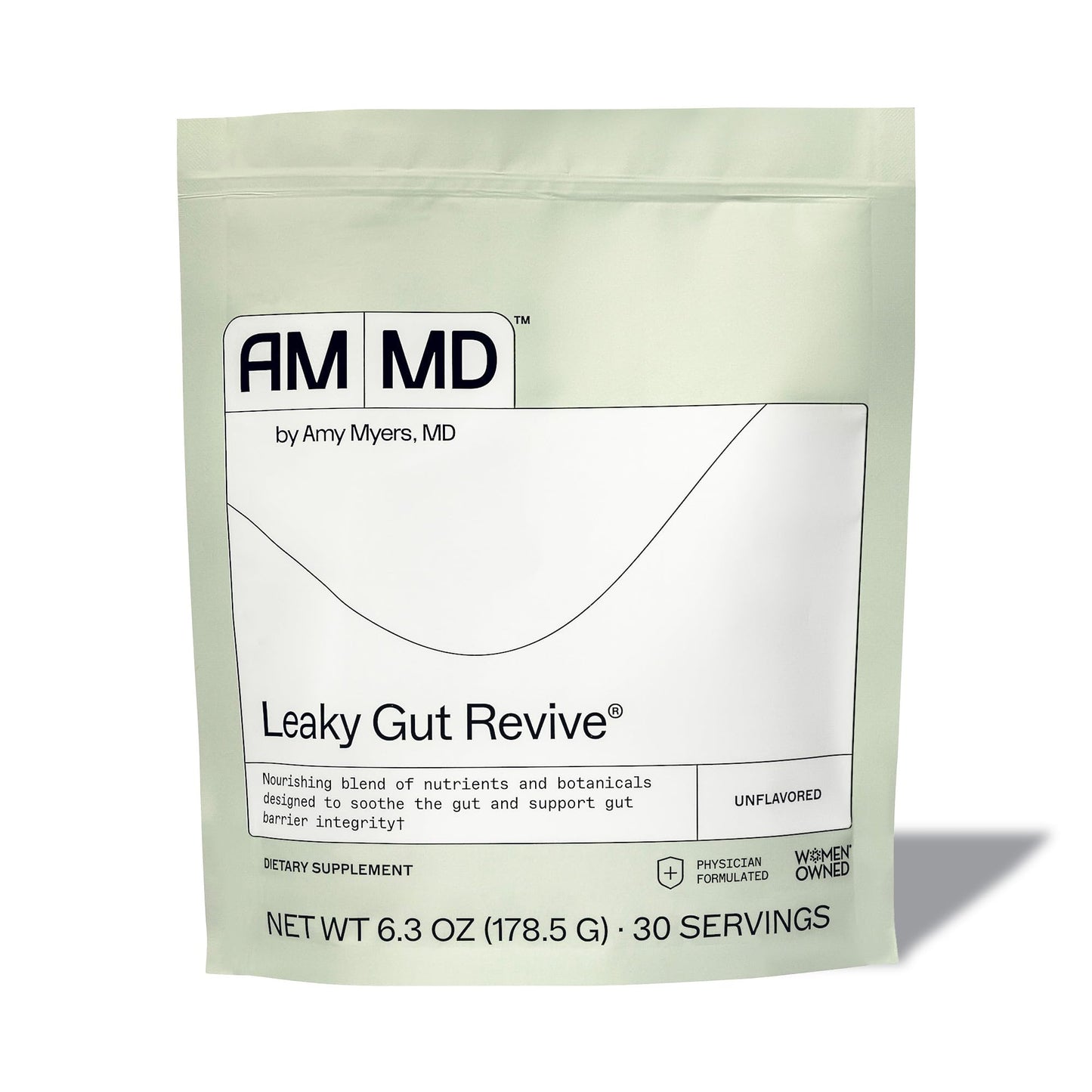 Amy Myers MD Leaky Gut Revive Powder for Leaky Gut Repair -L Glutamine, Slippery Elm -Supports Constipation, Diarrhea, Bloating, Heartburn, SIBO -Licorice & Marshmallow Root - Unflavoured-6.30 Oz