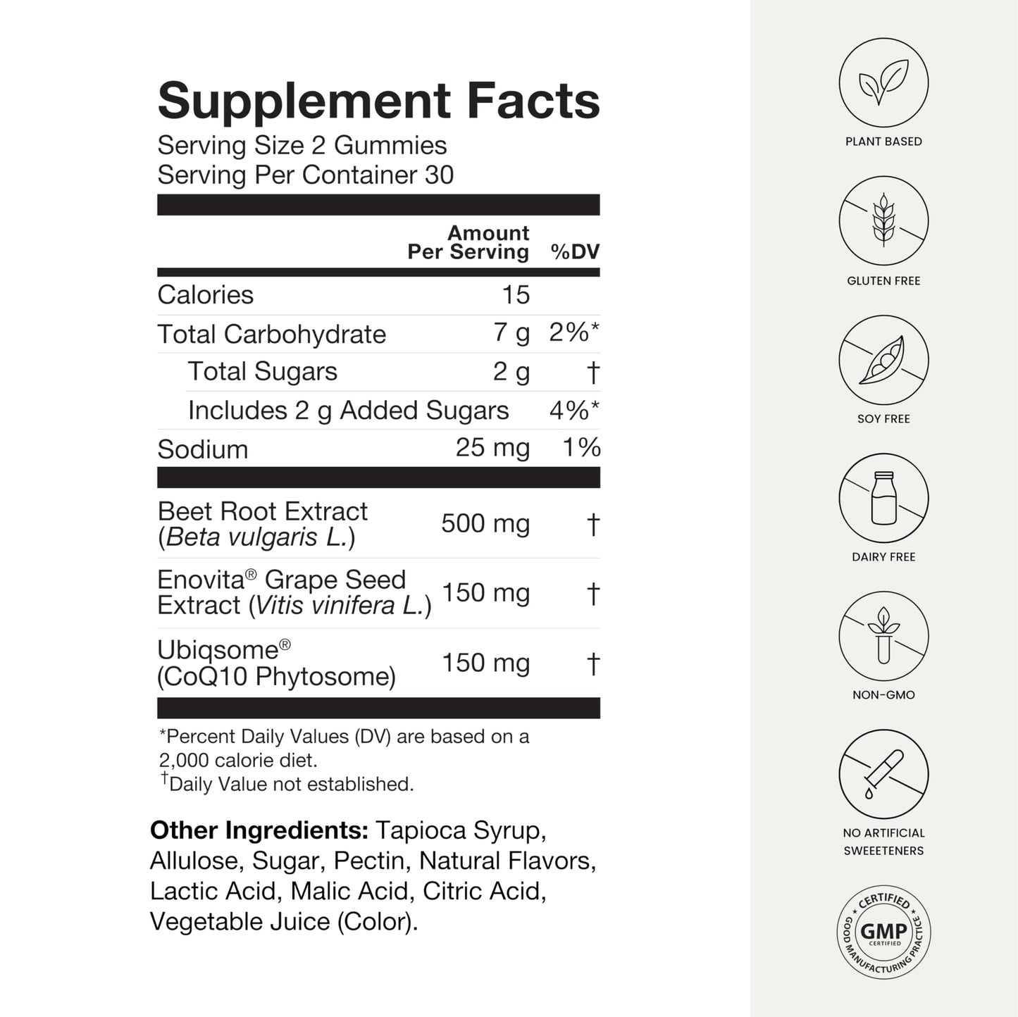 HumanN SuperBeets Heart Gummies Advanced - CoQ10 100 mg Plus Beet Root Powder & Grape Seed Extract, SuperBeets Gummy 60 Count