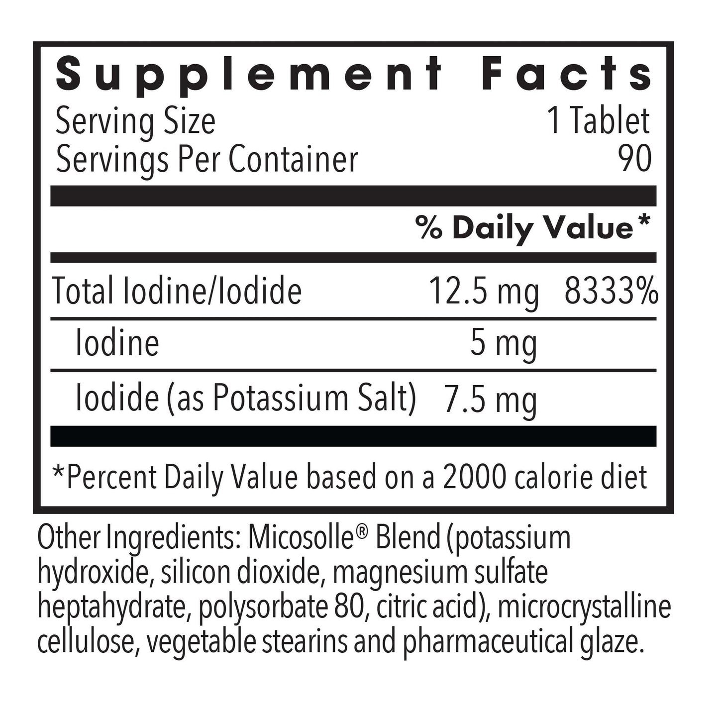 Optimox Iodoral 12.5mg Supplement – Iodine for Thyroid Support, Potassium Iodide Tablets, Lugol Solution, Daily Vitamins & Minerals - 90 Count