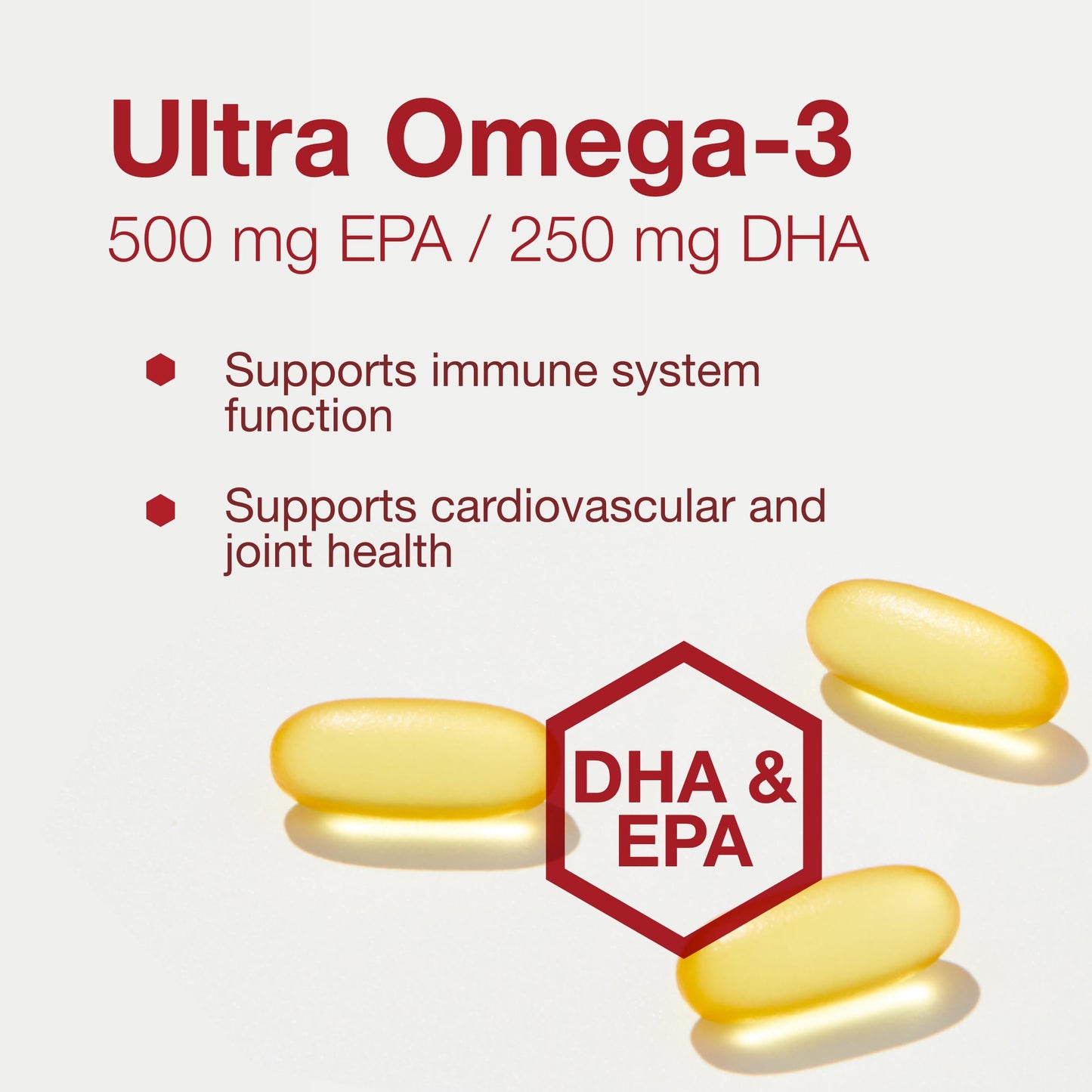 PROTOCOL FOR LIFE BALANCE Ultra Omega-3-500mg EPA & 250mg DHA - Fish Oil for Brain Support Heart & Nervous System Health - EPA DHA Omega Supplement - Non-GMO & Halal - 90 Softgels