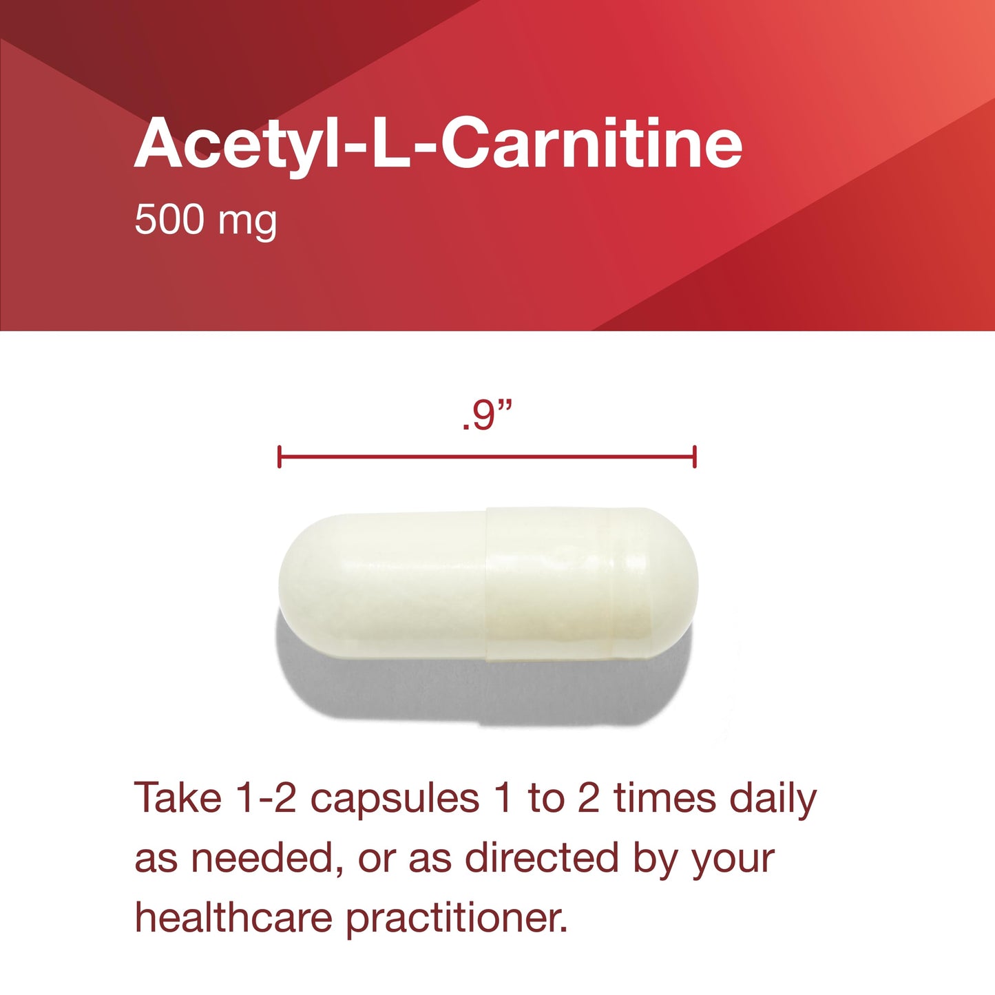 Protocol Acetyl- L-Carnitine 500mg - Energy Supplement, Nerve, and Brain Support - 100 Veg Caps