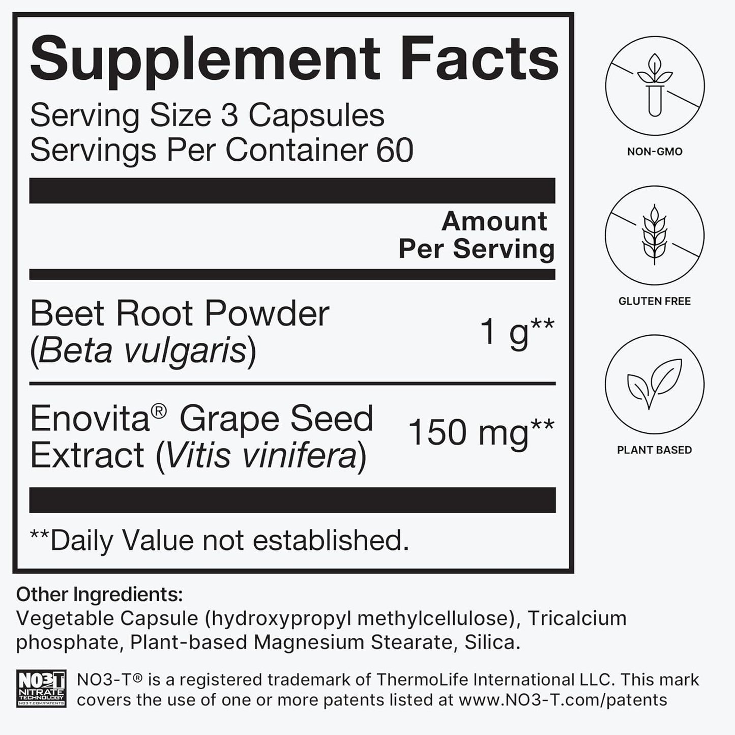 HumanN SuperBeets Beet Root Capsules Quick Release 1000mg, Helps Support Nitric Oxide Production, Blood Pressure, Heart Health, Contains Non-GMO Beetroot Powder, Studied Antioxidants 180 Count