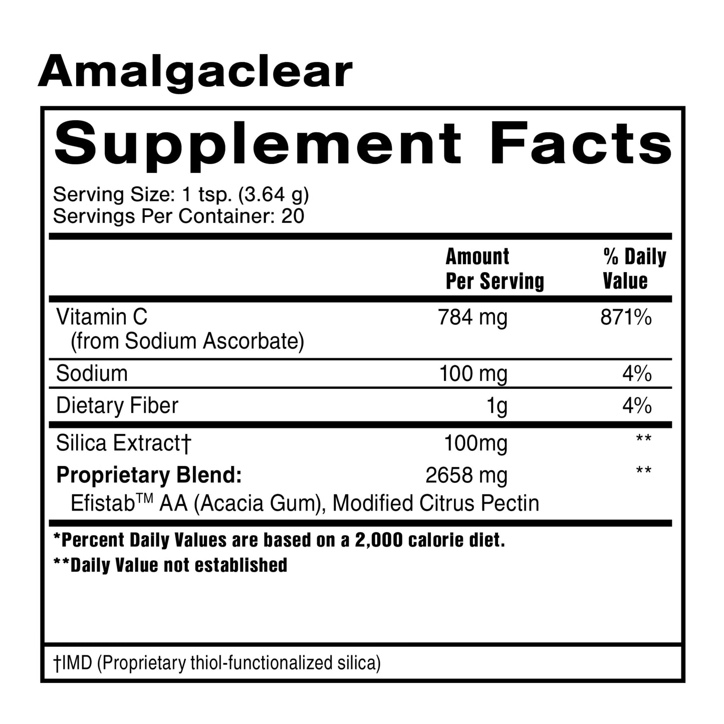 Quicksilver Scientific AmalgaClear - Detox Support with Modified Citrus Pectin & Silica Extract (73g)