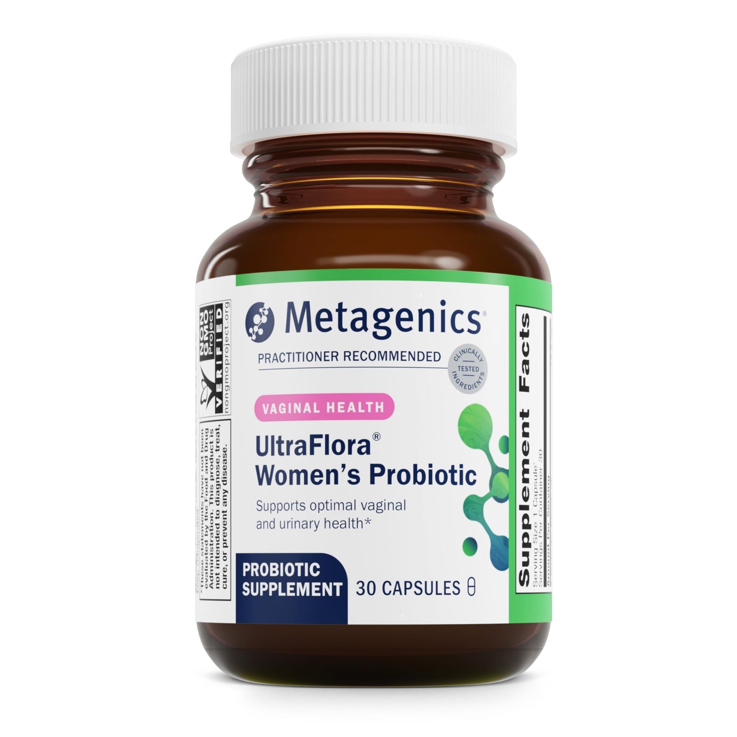 Metagenics UltraFlora Women's Probiotics for Vaginal Health - Support Microflora & Urinary Comfort - with Lactobacillus rhamnosus & Lactobacillus GR-1 reuteri RC-14 - Non-GMO - 30 Count