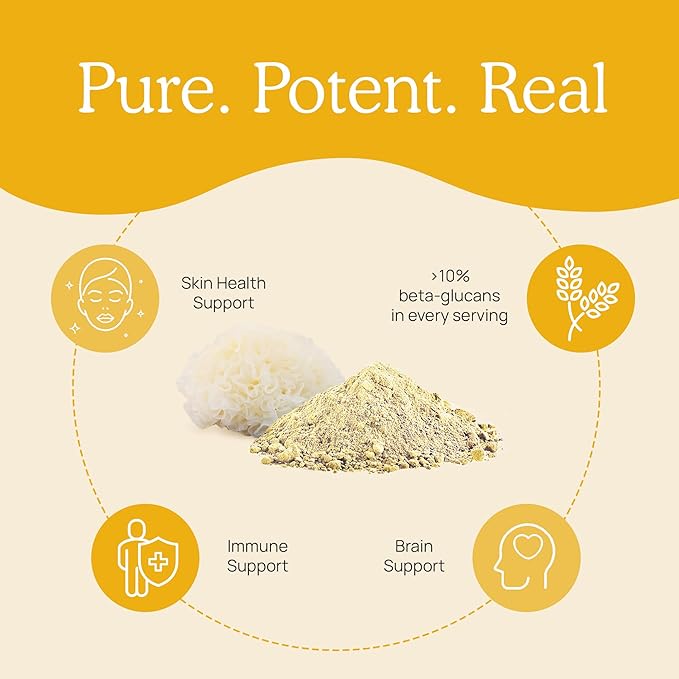 Real Mushrooms Tremella Mushroom Extract Powder 60 Servings Blend for Immune Support, Brain, and Skin - Vegan, Non-GMO, Organic Supplements Humans Support Supplement