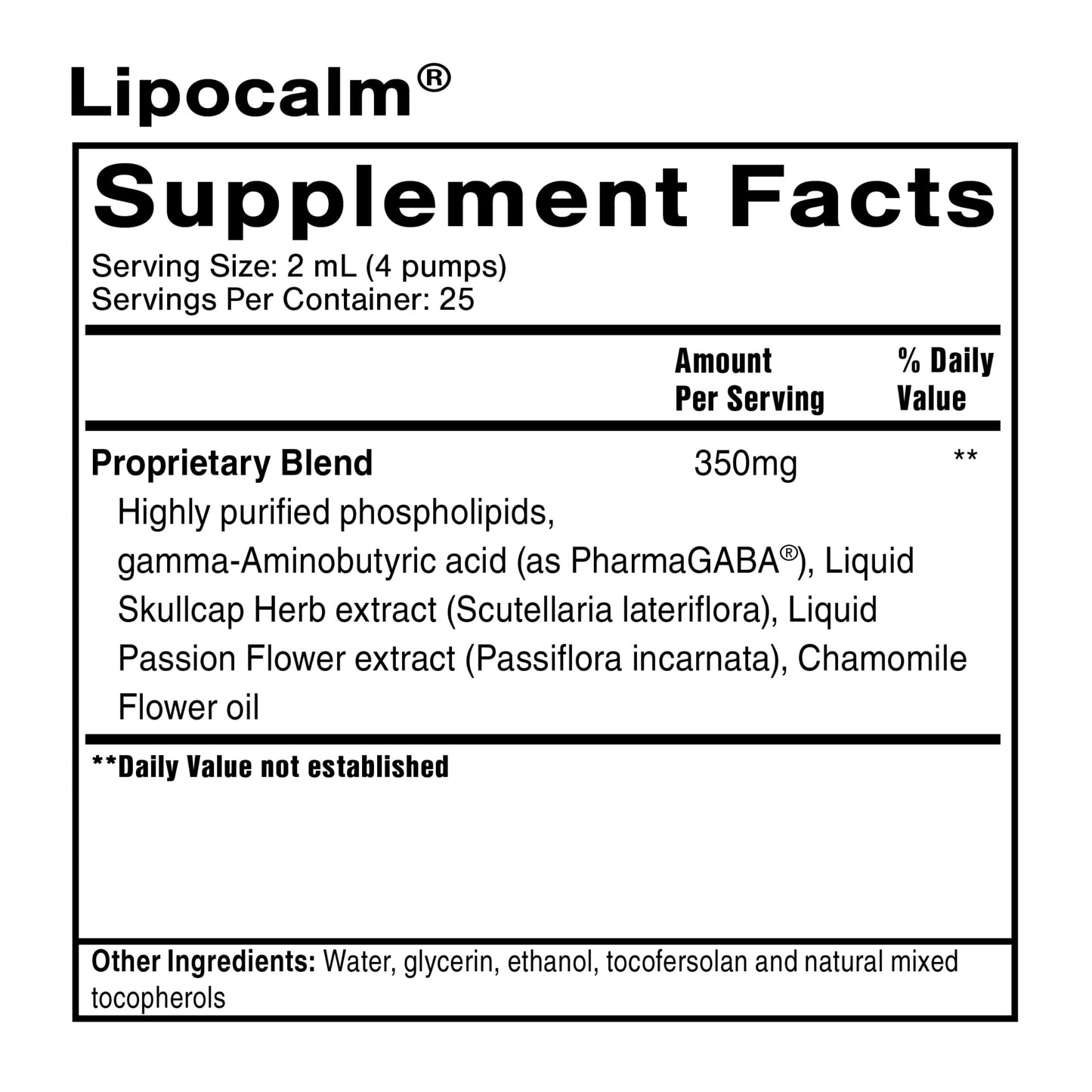 Quicksilver Scientific LipoCalm - Liposomal GABA with Herbs for Relaxation Support - Chamomile, Passionflower Herb & Skullcap Supplement for Peace of Mind & Sleep Calm Support (1.7oz / 50ml)