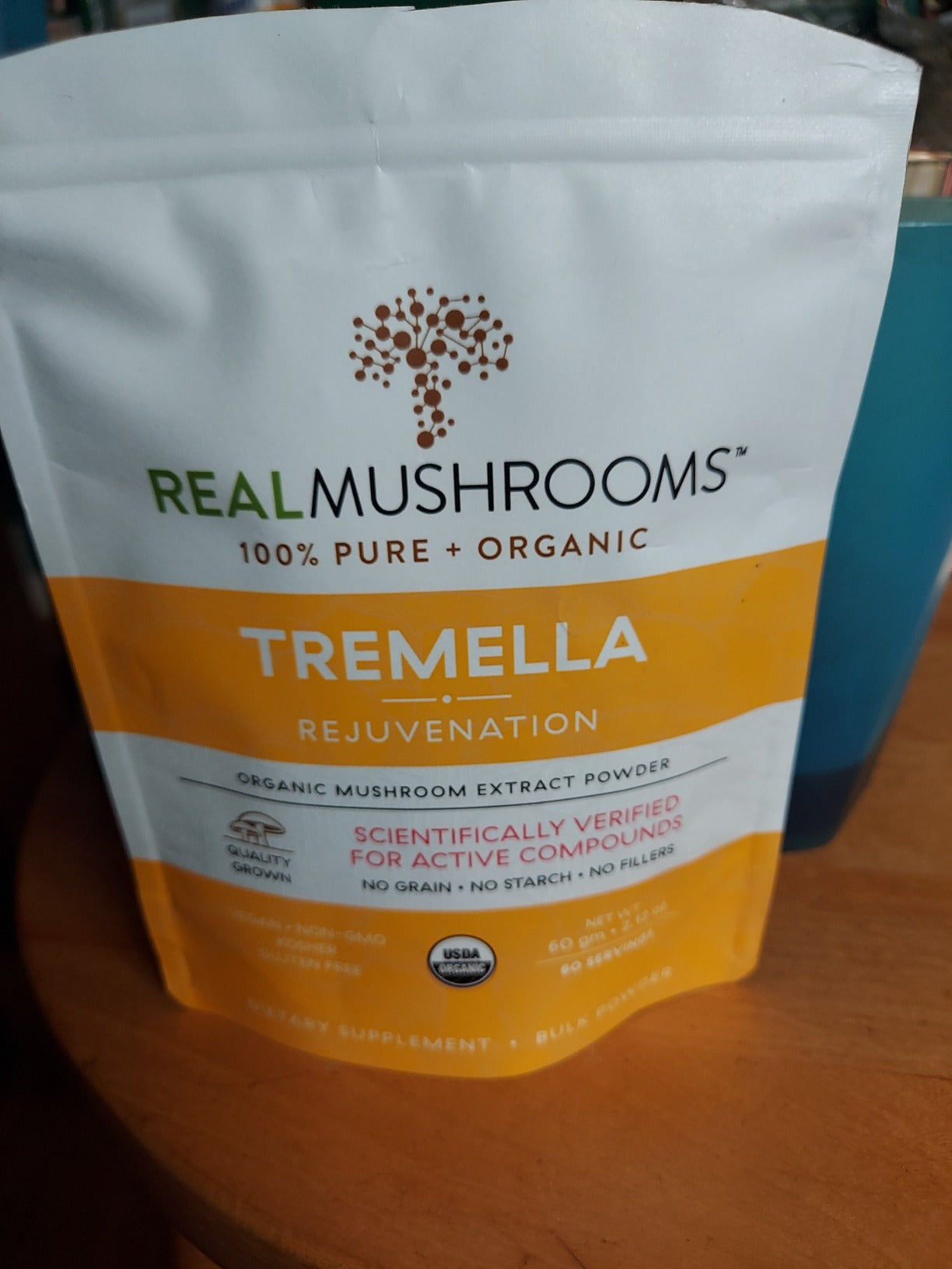 Real Mushrooms Tremella Mushroom Extract Powder 60 Servings Blend for Immune Support, Brain, and Skin - Vegan, Non-GMO, Organic Supplements Humans Support Supplement