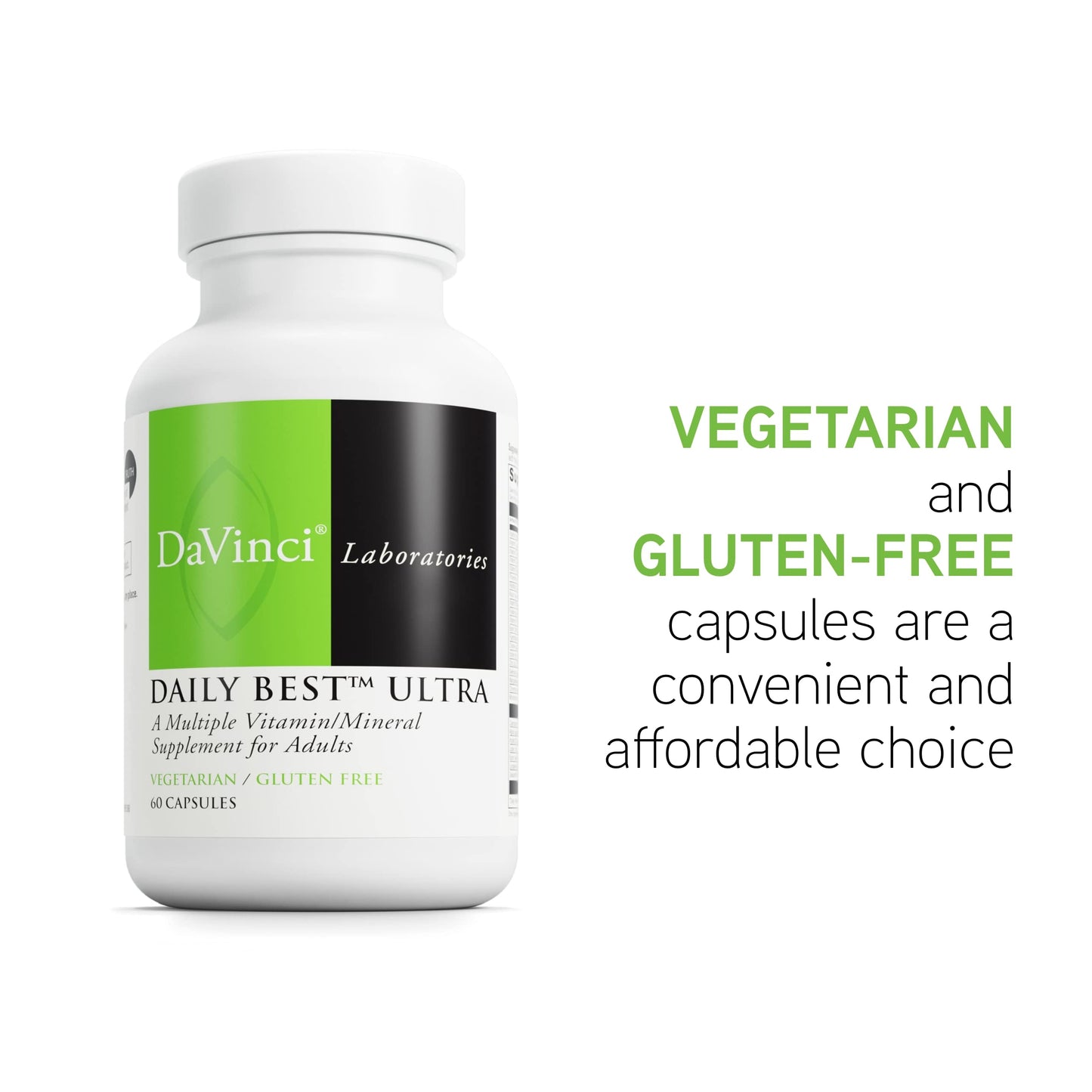 DaVinci Labs Daily Best Ultra - Dietary Supplement to Support Cardiovascular Health and Bone Health* - With B Vitamins, Minerals, Choline, CoQ10, Boron, Lycopene - 60 Vegetarian Caps