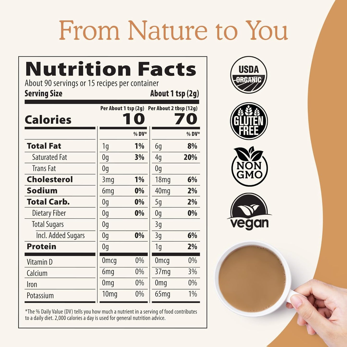 Real Mushrooms Functional Dairy Creamer - Coffee with Mushroom Extracts, Sweetened by Organic Lucuma Powder Maple Sap Powdered for Smoothies 90 Servings