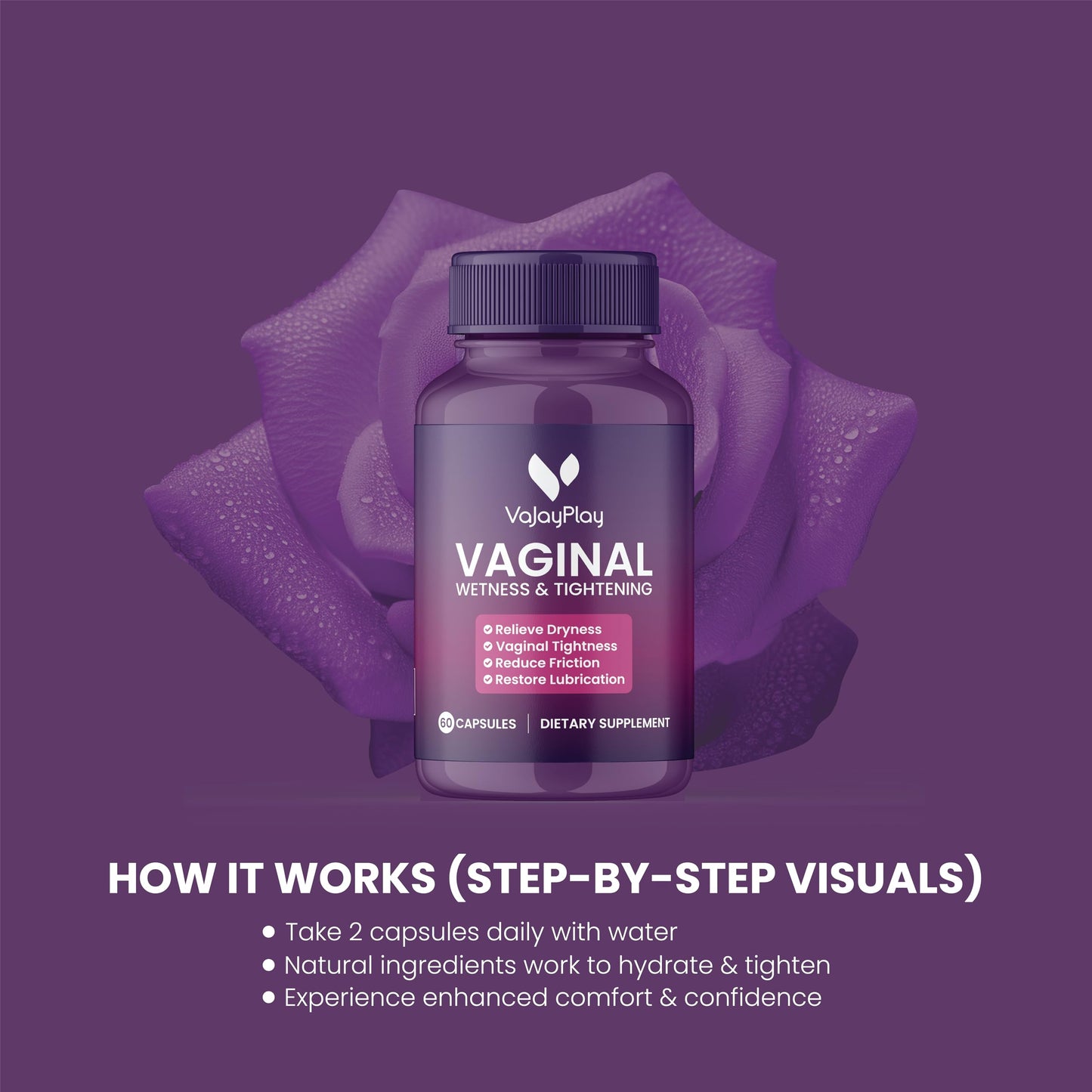 VaJayPlay Vaginal Wetness & Tightener - 60 Capsules