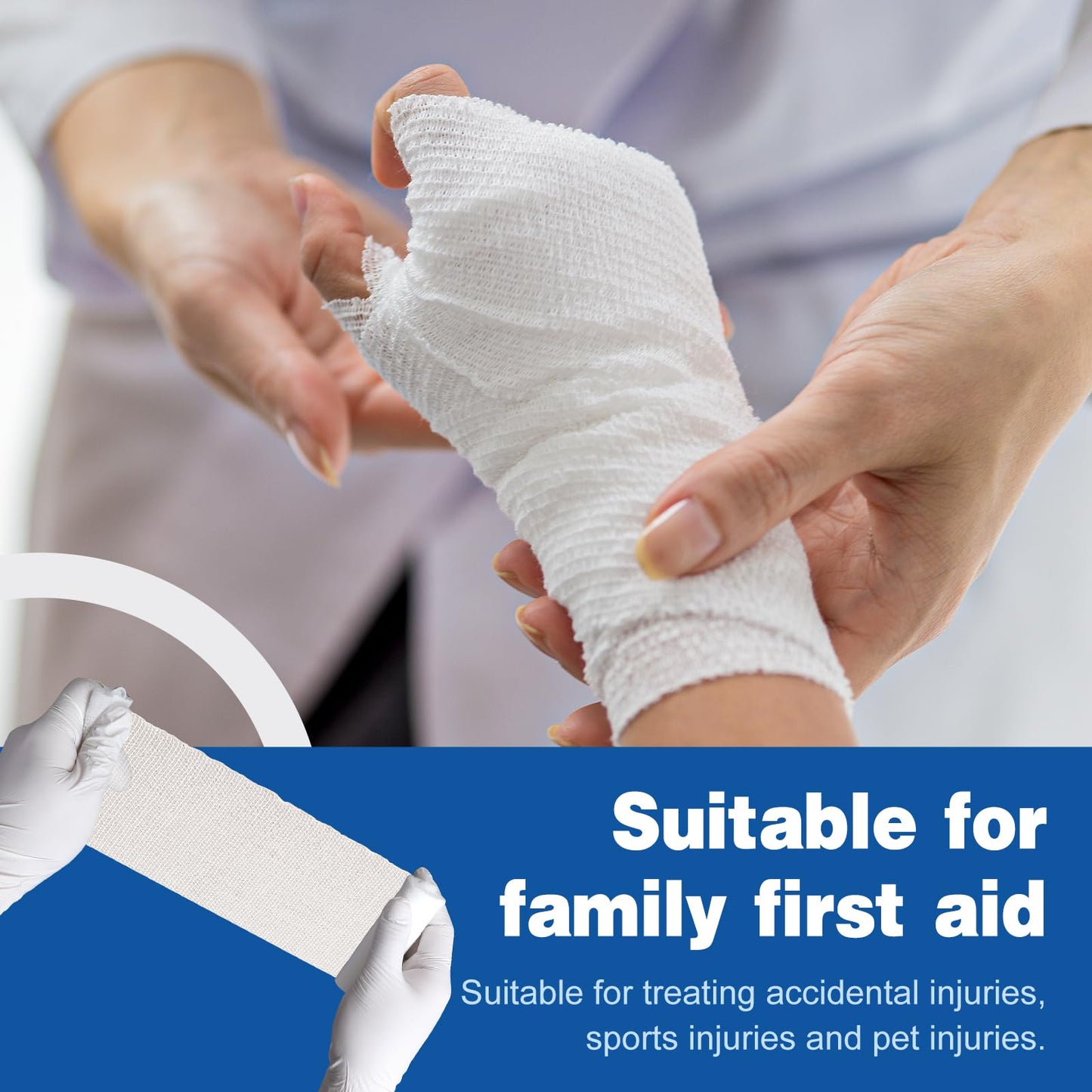 AZEN 25 Pack Gauze Rolls Bandages, 3 in x 4.1 Yards, Premium Medical Supplies & First Aid Supplies, Bandage Wrap Vet Wrap, Mummy Wraps
