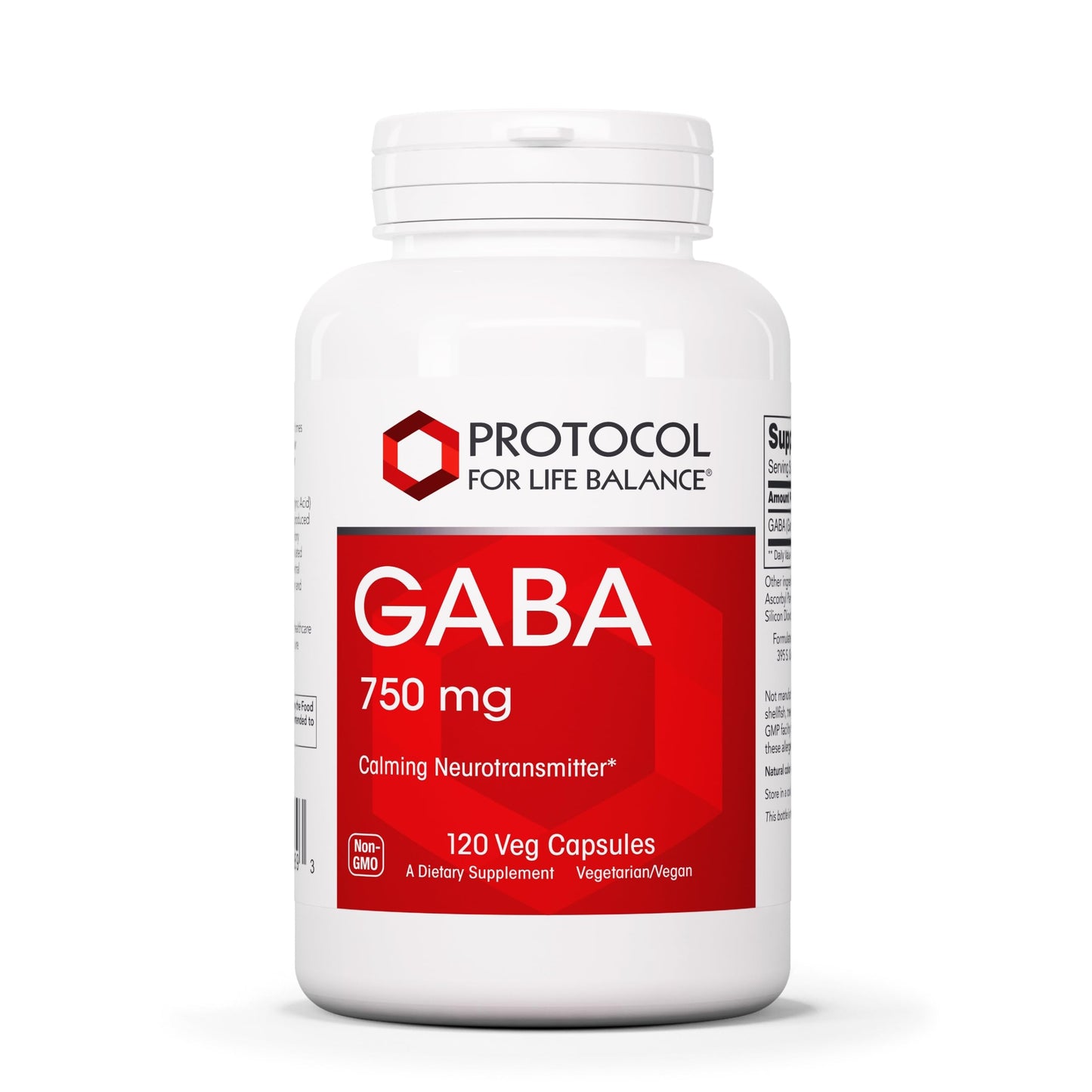 PROTOCOL FOR LIFE BALANCE GABA 750mg - Normal Cognition- Supplement - 120 Veg Caps