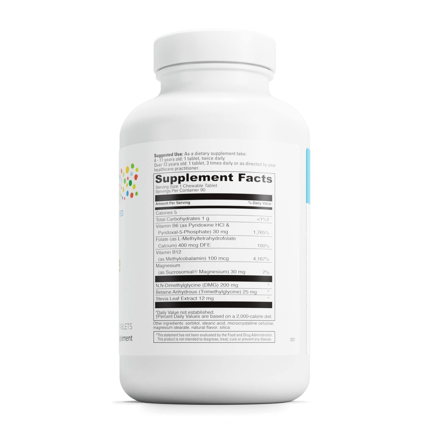 DAVINCI Labs Focus Chewable - Supplement to Support Behavior, Brain Health, and Immune Health for Kids* - with Vitamin B6, Folate, Vitamin B12, and More - Orange Flavor -Sugar-Free - 90 Tablets