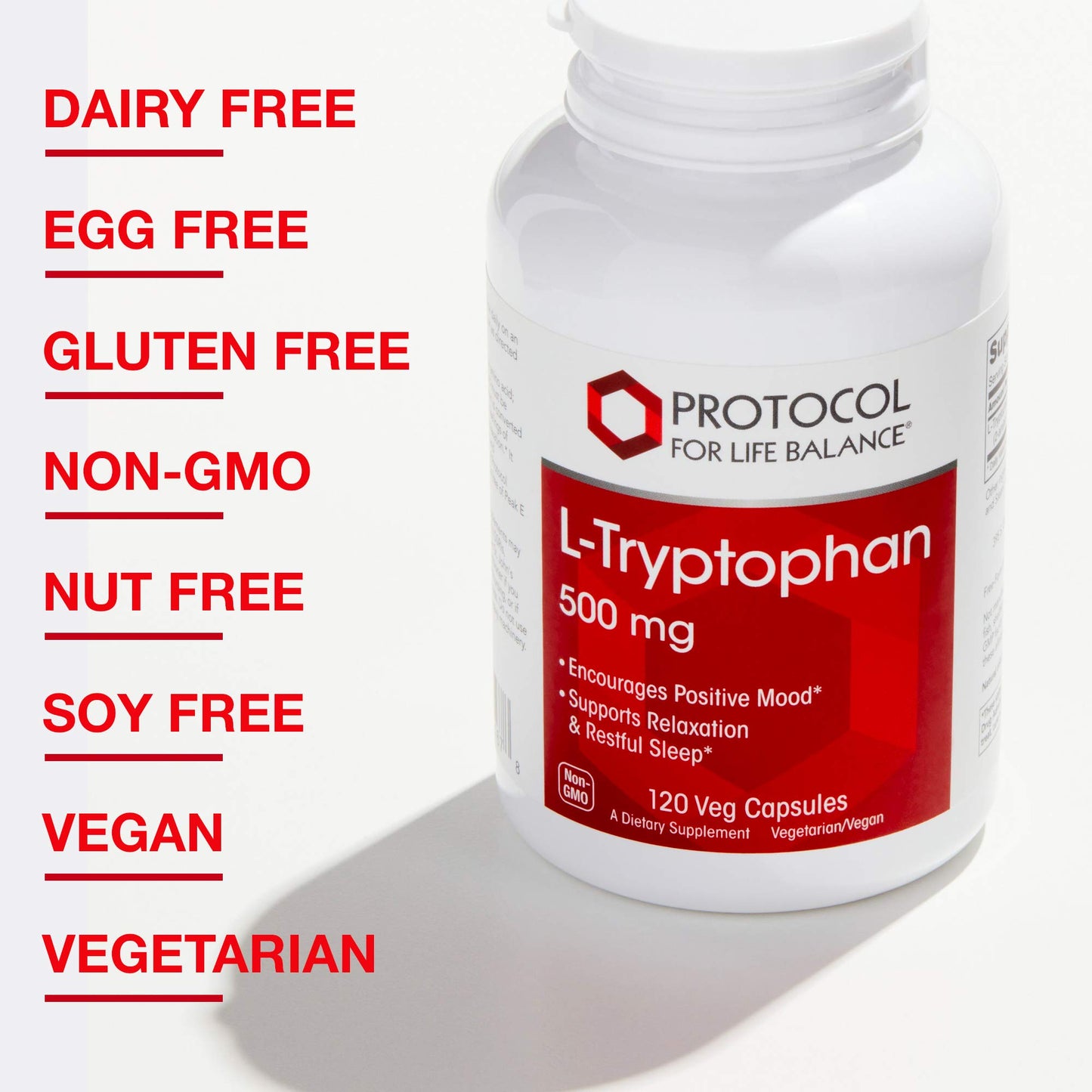 Protocol For Life Balance - L-Tryptophan 500 mg - 120 Veg Capsules