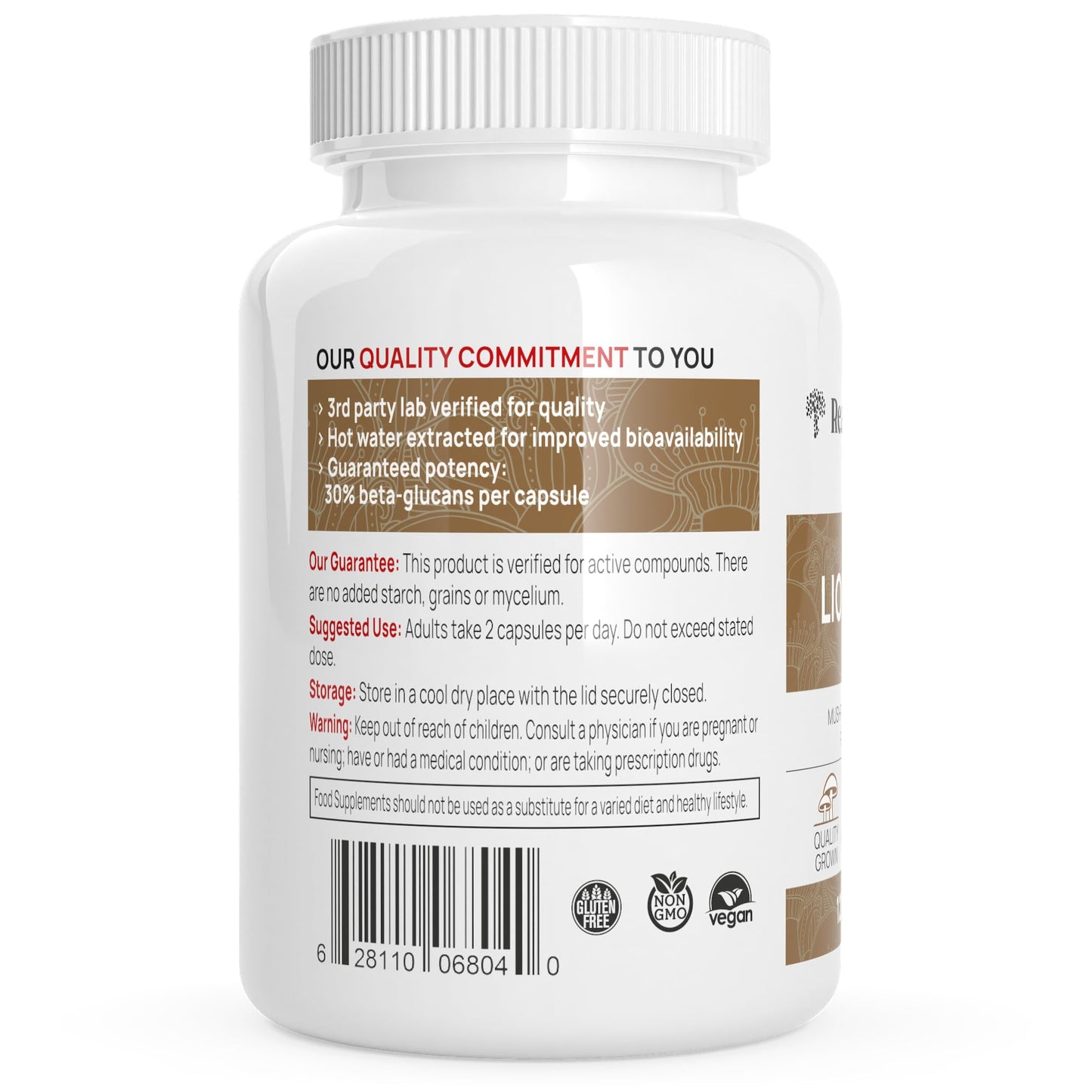 Lions Mane Mushroom Cognition Capsules (120 Capsules) Lions Mane Mushroom Powder Extract Capsules | Brain Supplement, Brain Vitamins, Focus Supplement
