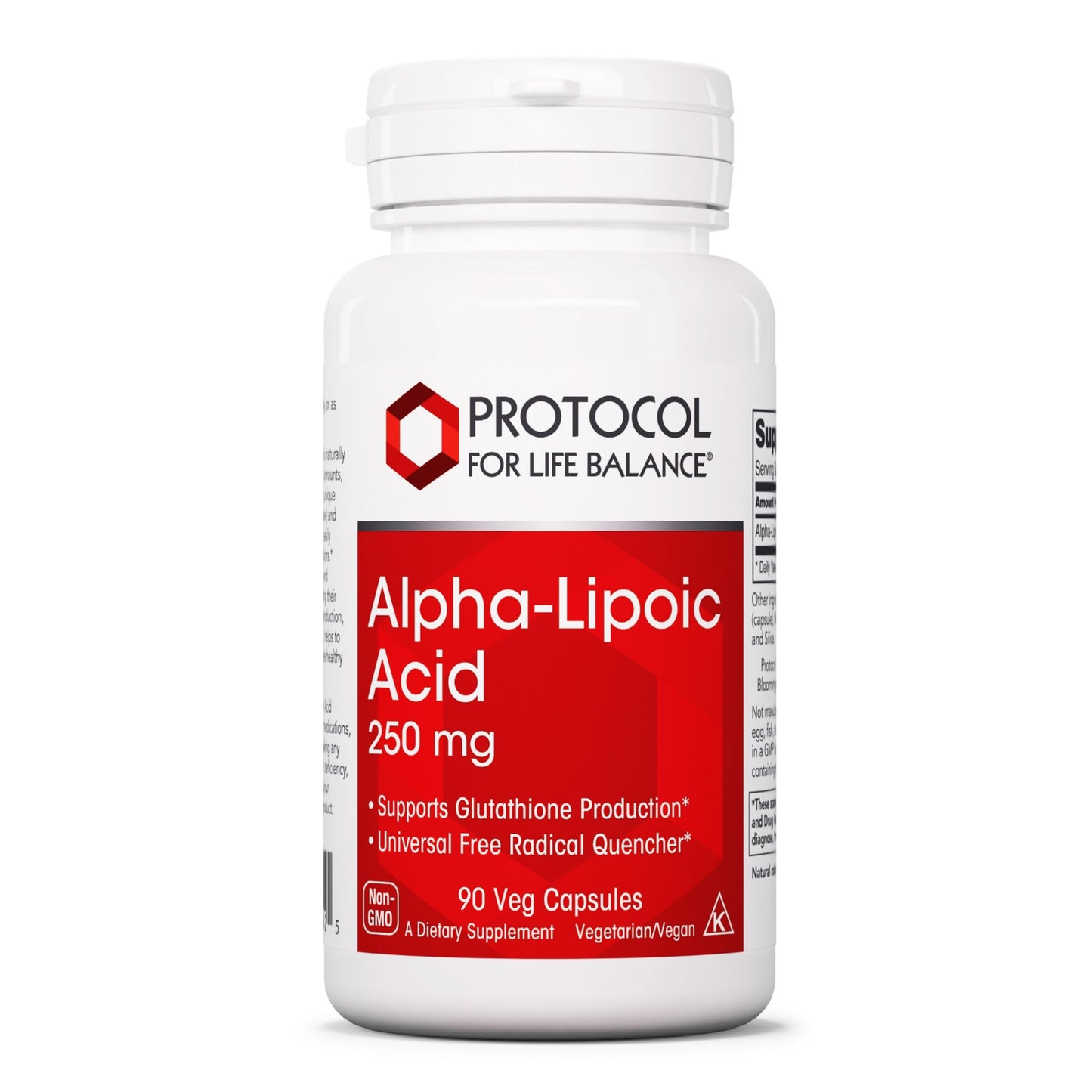 PROTOCOL FOR LIFE BALANCE Alpha-Lipoic Acid Supplement - 600mg ALA - Oxidative Stress Quencher, Blood Flow & Heart Health - Kosher & Dairy Free - 60 Veg Capsules