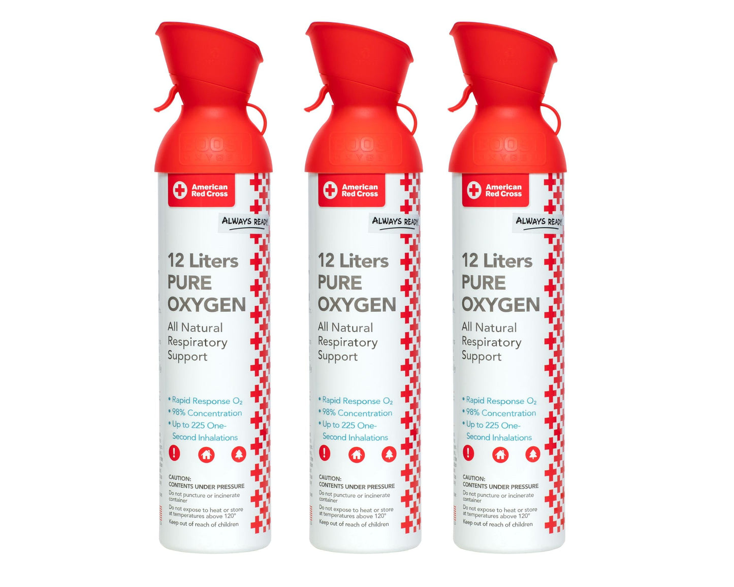 American Red Cross + Boost Oxygen | Extra Large 12L Canister (3 Pack)