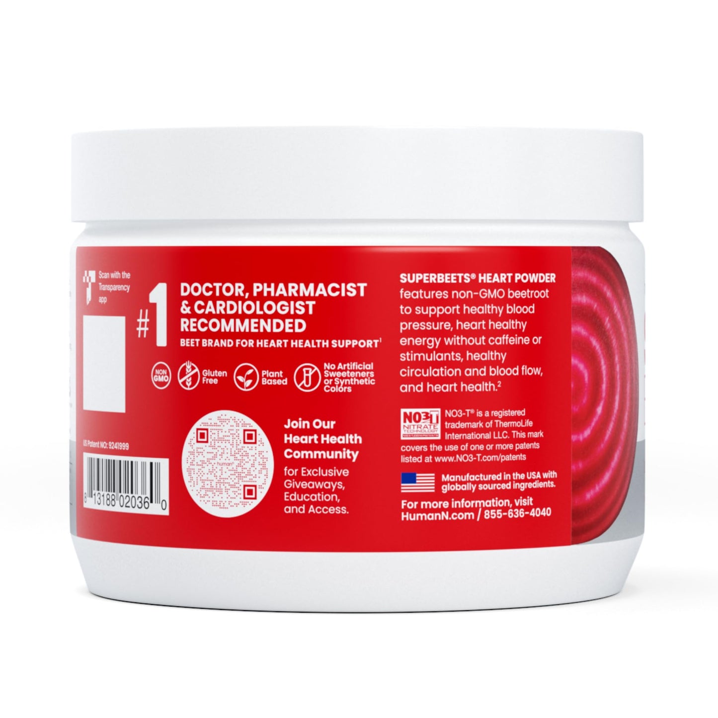 HumanN SuperBeets Beet Root Powder - Non-GMO Beetroot Superfood - Nitric Oxide Supplement for Heart Health, Circulation & Blood Pressure Support - Black Cherry, 30 Servings