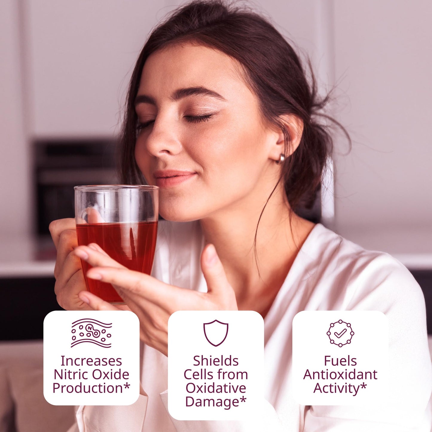 VINIA Cranberry Hibiscus Herbal Tea Bags, Made with Organic Herbal Tea, Infused with Piceid Resveratrol for Heart Health, Nitric Oxide, Physical Energy, Alertness, Blood Flow, Keto, NON-GMO. (30)