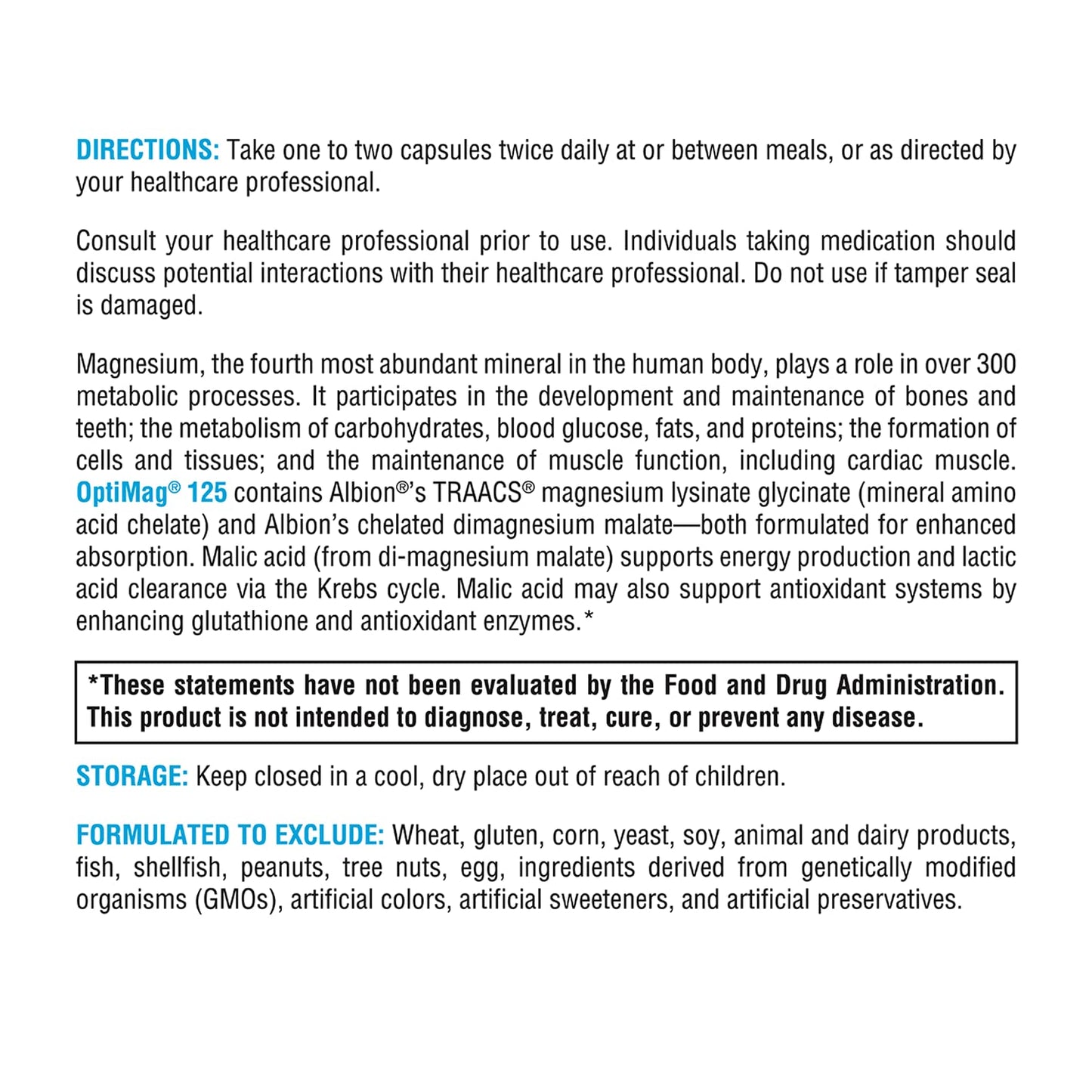 Xymogen, OptiMag(r) 125 Proprietary Blend of Patented Magnesium, 120 Vegetarian Capsules