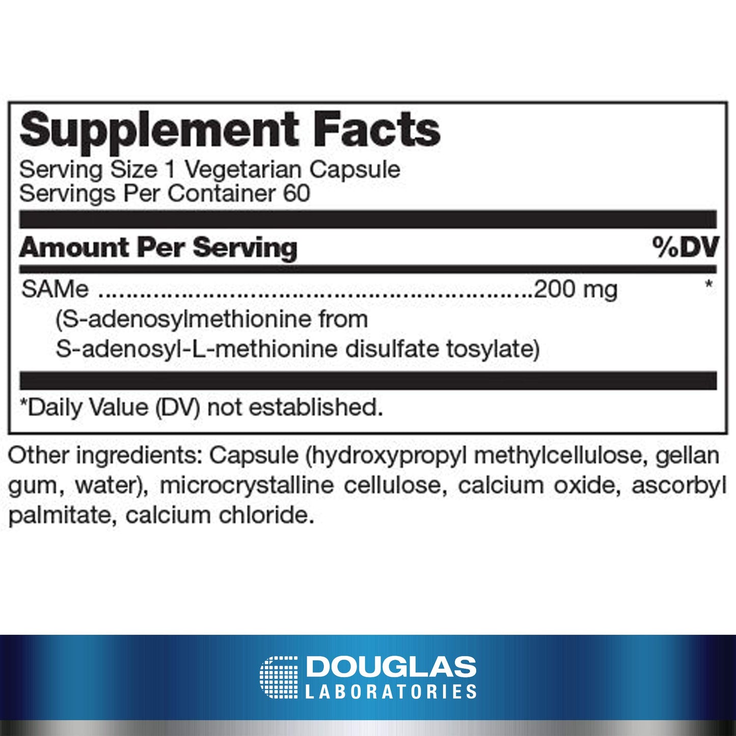 Douglas Laboratories SAM-e | Support for Joints, Liver, Neuotransmitter, and Methylation | 60 Capsules