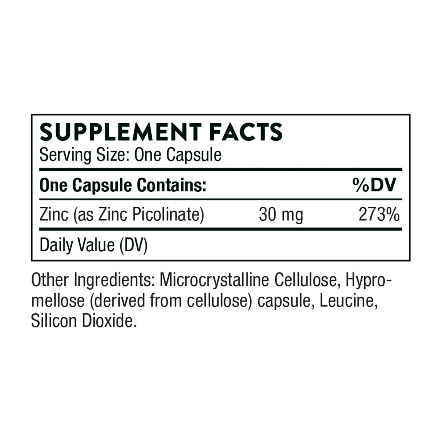 THORNE Zinc Picolinate 30 mg - Well-Absorbed Zinc Supplement for Growth and Immune Function* - 180 Capsules