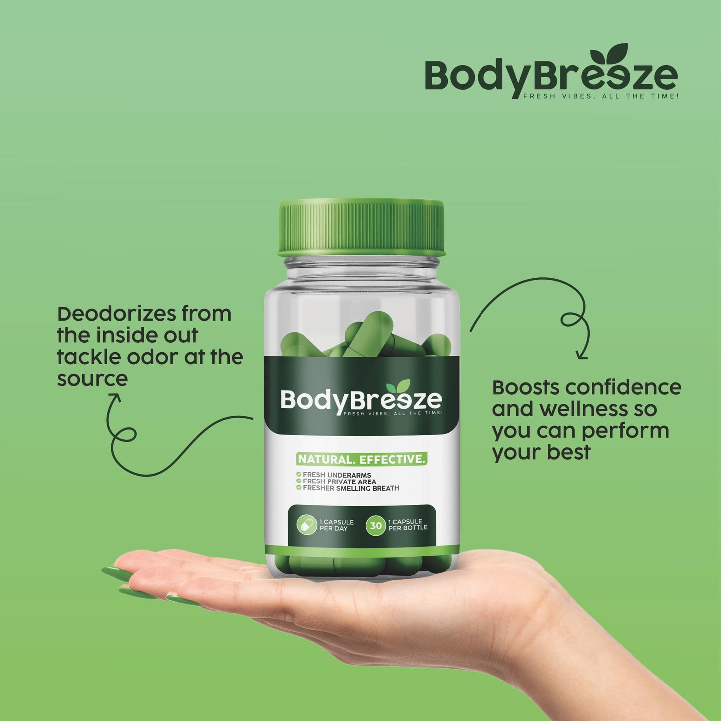 BodyBreeze Internal Deodorant Supplement - 30 Capsules