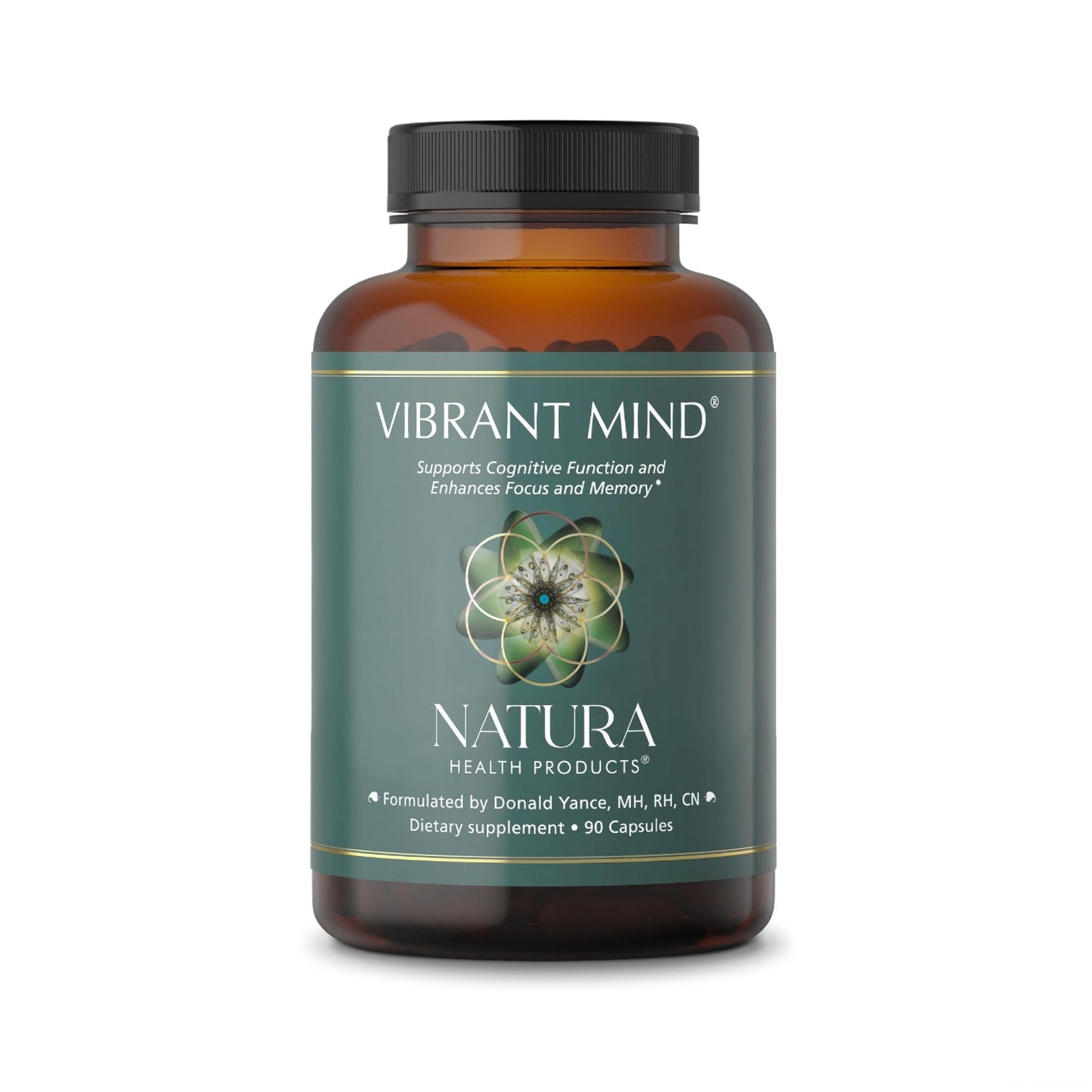 Natura Health Products Vibrant Mind - Nootropic Brain Supplement for Memory and Focus* - Featuring Bacopa, Ginkgo Biloba, Centellin & Phosphatidylserine -Caffeine Free (90 Capsules)