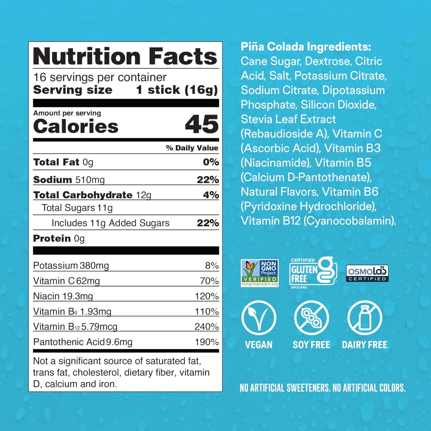 Liquid I.V.® Hydration Multiplier - Pina Colada | Electrolyte Powder Drink Mix | 1 Pack (16 Servings)