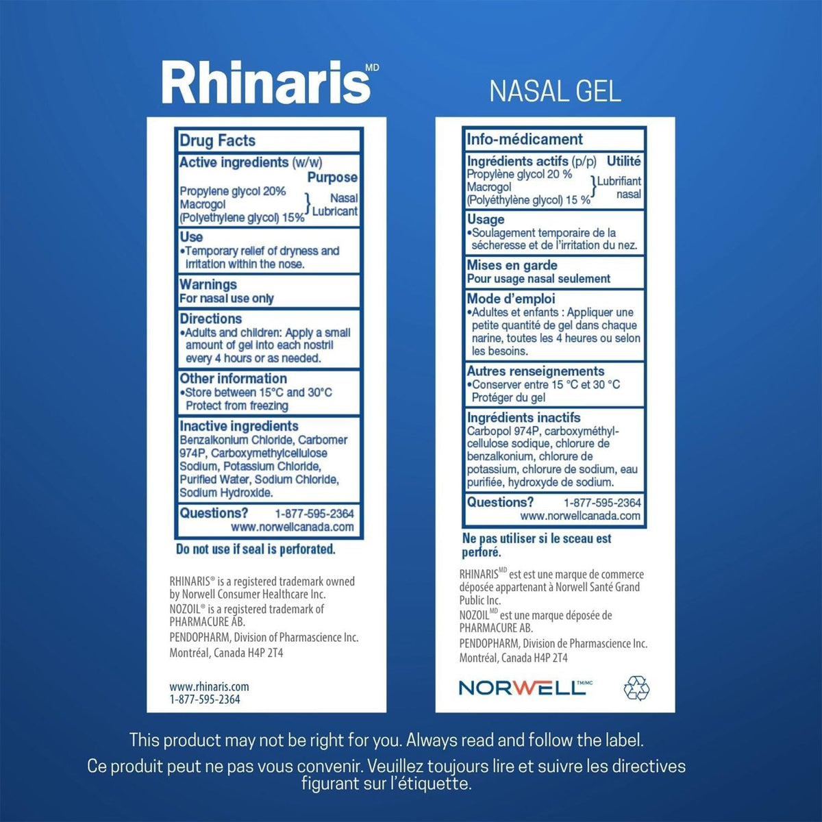 Rhinaris Moisturizing Nasal Gel for Dry Nasal Passages, 30 g