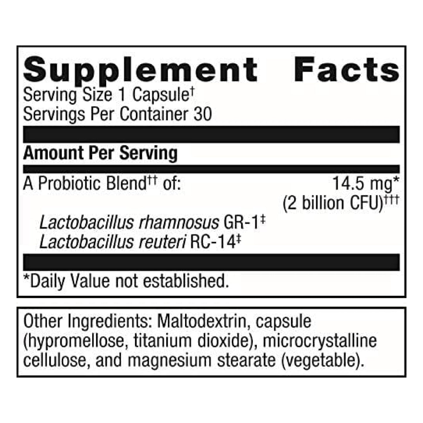 Metagenics UltraFlora Women's Probiotics for Vaginal Health - Support Microflora & Urinary Comfort - with Lactobacillus rhamnosus & Lactobacillus GR-1 reuteri RC-14 - Non-GMO - 30 Count