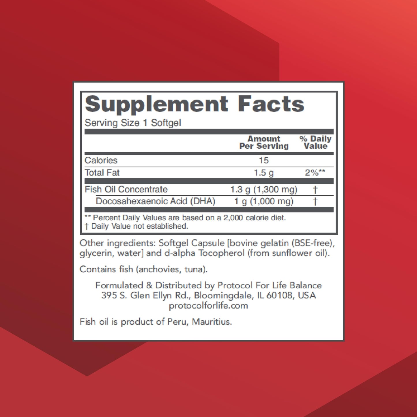 Protocol DHA-1,000 Extra Strength - DHA 1,000mg - Fish Oil Supplement - Brain Health & Support* - Easy Digestion - Non-GMO & Halal - 90 Softgels