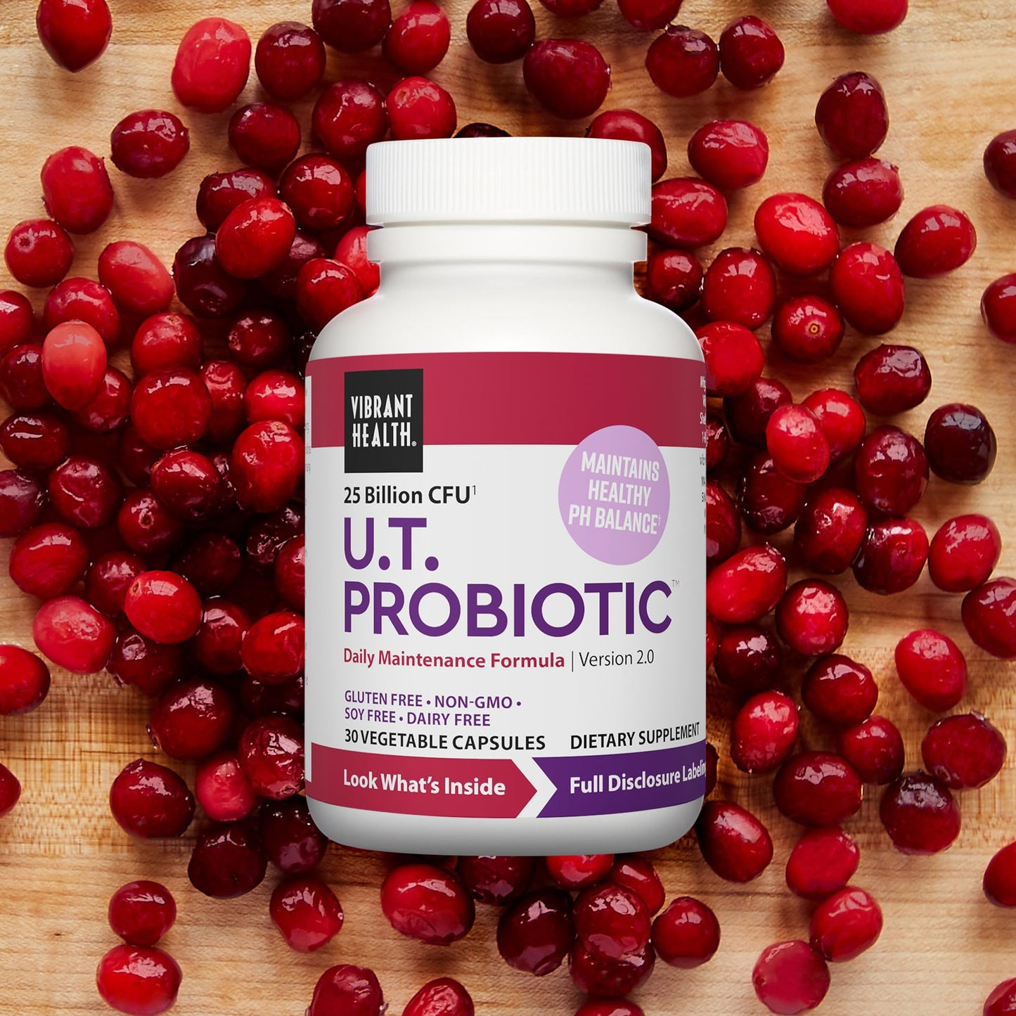 Vibrant Health, U.T. Probiotic, Probiotic Support for Bladder and Urinary Health, 30 Capsules