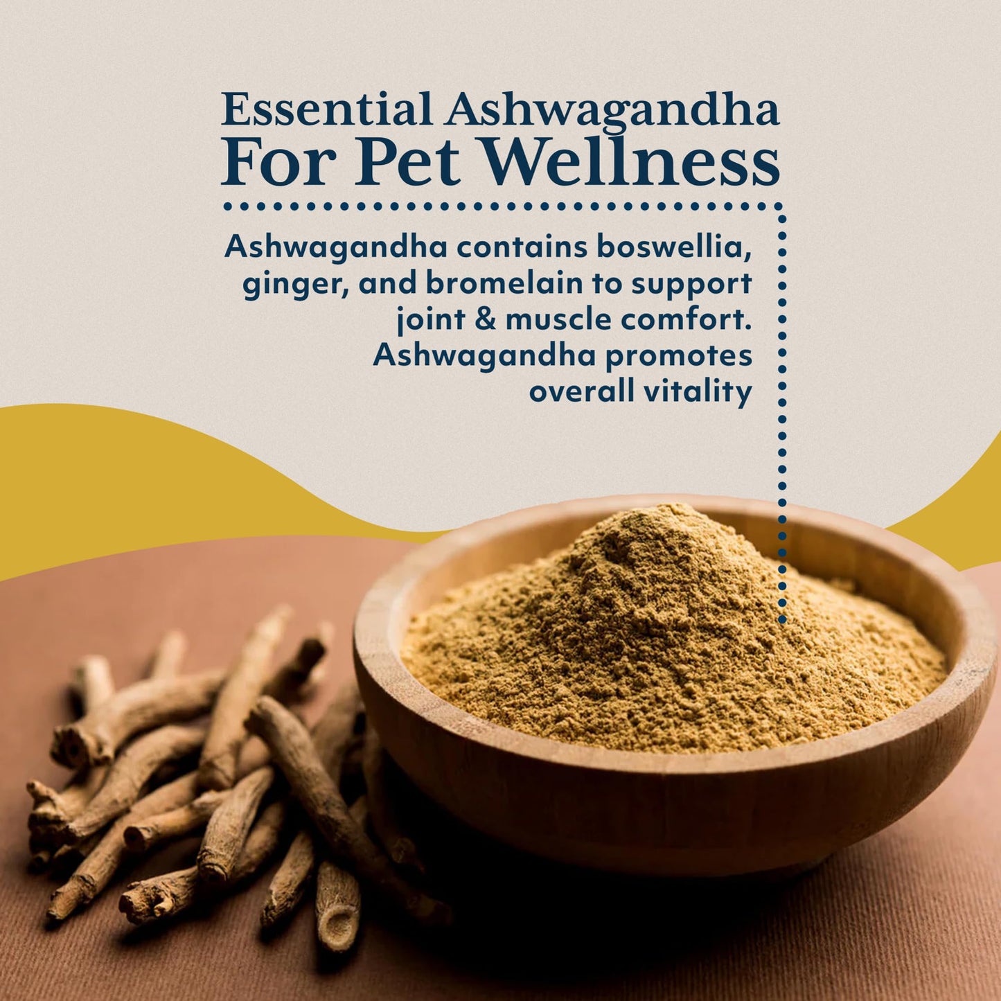 Ayush Pet Stress Support, Ashwagandha Calming Aid for Pets, Promotes Energy and Vitality, 120 Capsules