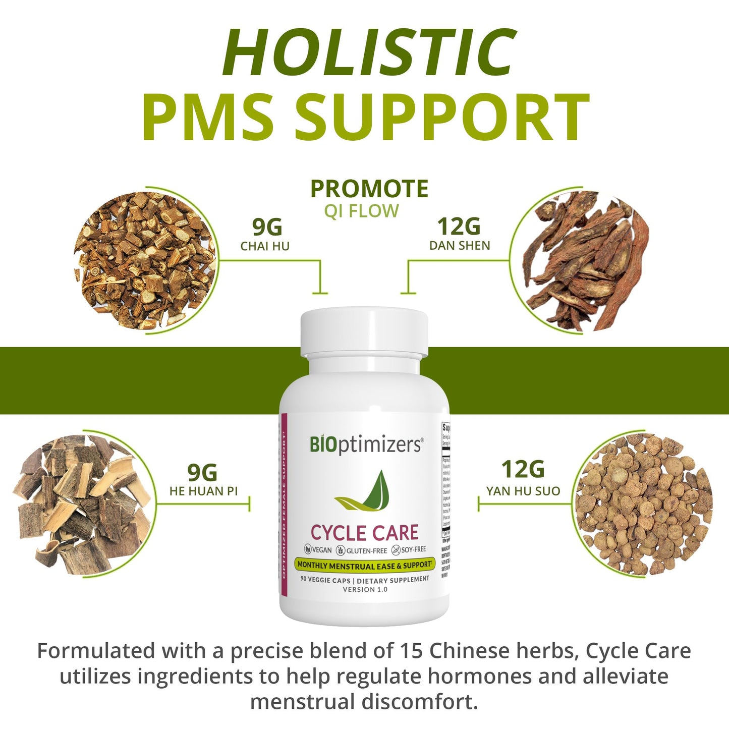 BIOptimizers - Cycle Support - Period Support Supplement for Women - Bloating and Cramping Menstrual Relief - 90 Capsules