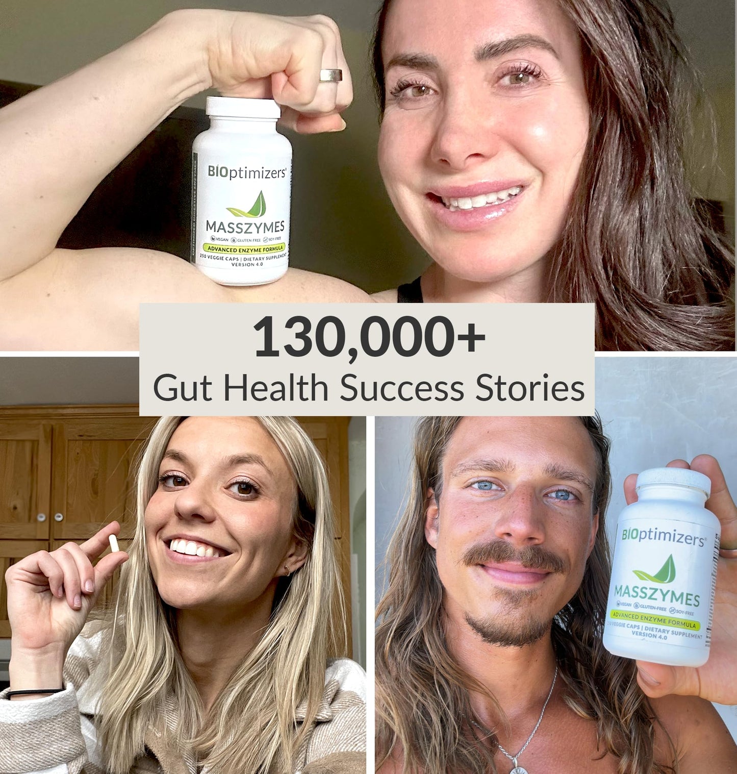 BIOptimizers MassZymes Digestive Enzymes Supplement – Max Nutrient Absorption, Boost Energy, Reduce Bloating – Health Vegan Dairy-Free – Muscle Recovery, Gut Health & Clarity - 100,000 Units 250 Caps