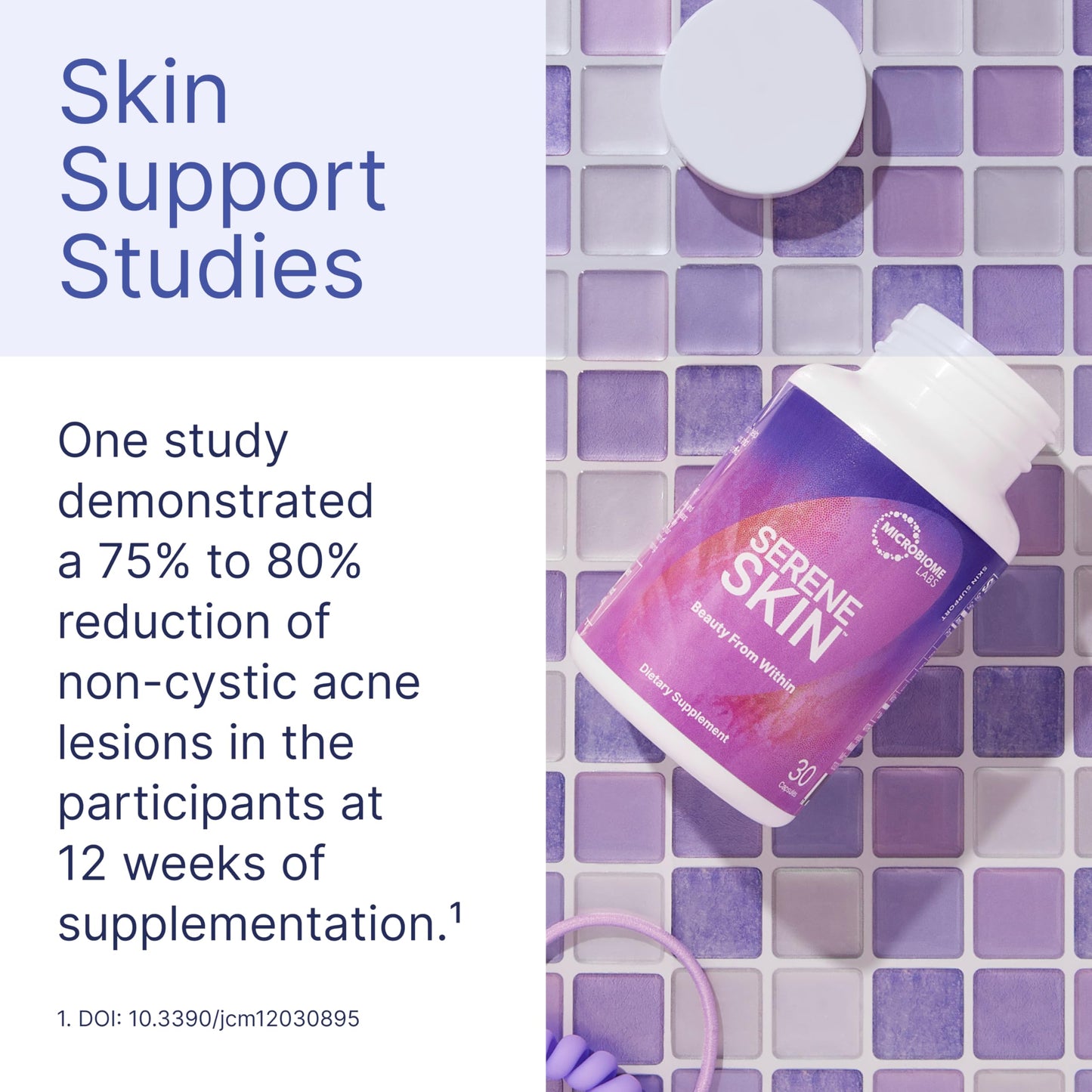 Microbiome Labs SereneSkin - Spore Based Probiotic Complex with Vitamin K2 MK7 for Skin Clarity & Gut Health Support - Daily Probiotic Skincare - Soothe The Gut-Skin Axis (30 Capsules)