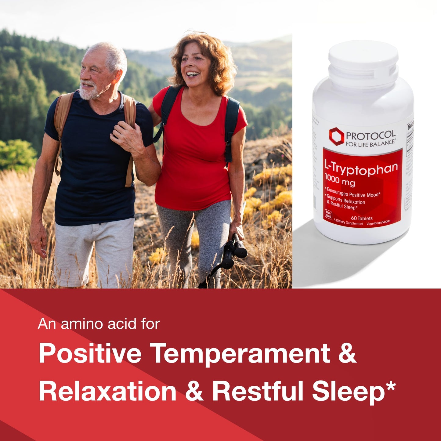 PROTOCOL FOR LIFE BALANCE L-Tryptophan 1000mg - Sleep Support Promotes Relaxation - 60 Tabs
