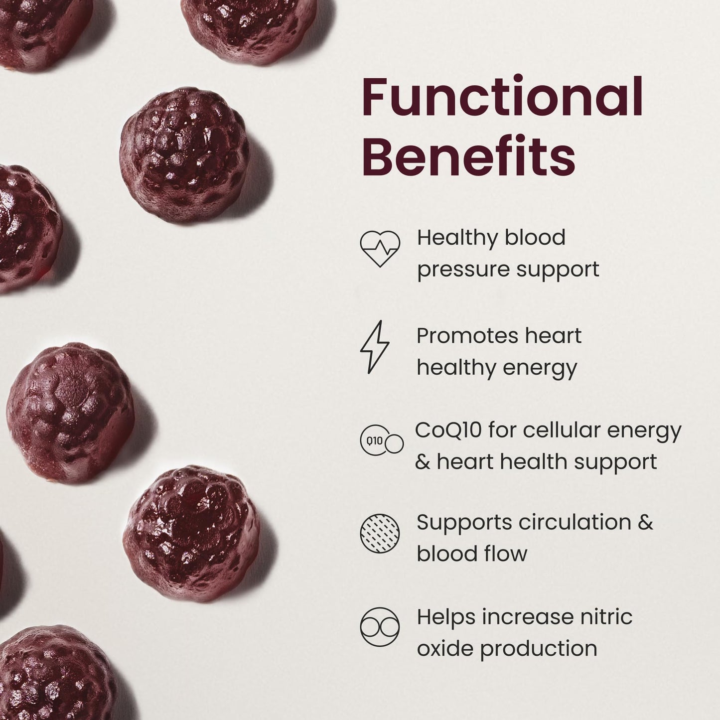 HumanN SuperBeets Heart Gummies Advanced - CoQ10 100 mg Plus Beet Root Powder & Grape Seed Extract, SuperBeets Gummy 60 Count