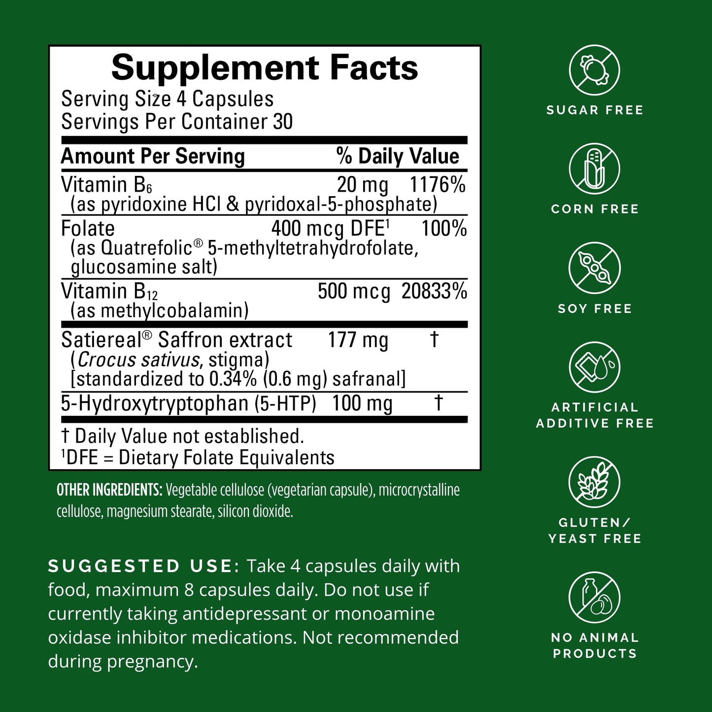 BRAINMD Dr Amen Serotonin Mood Support - 120 Capsules - Supports Healthy Serotonin Balance - Gluten Free - 30 Servings