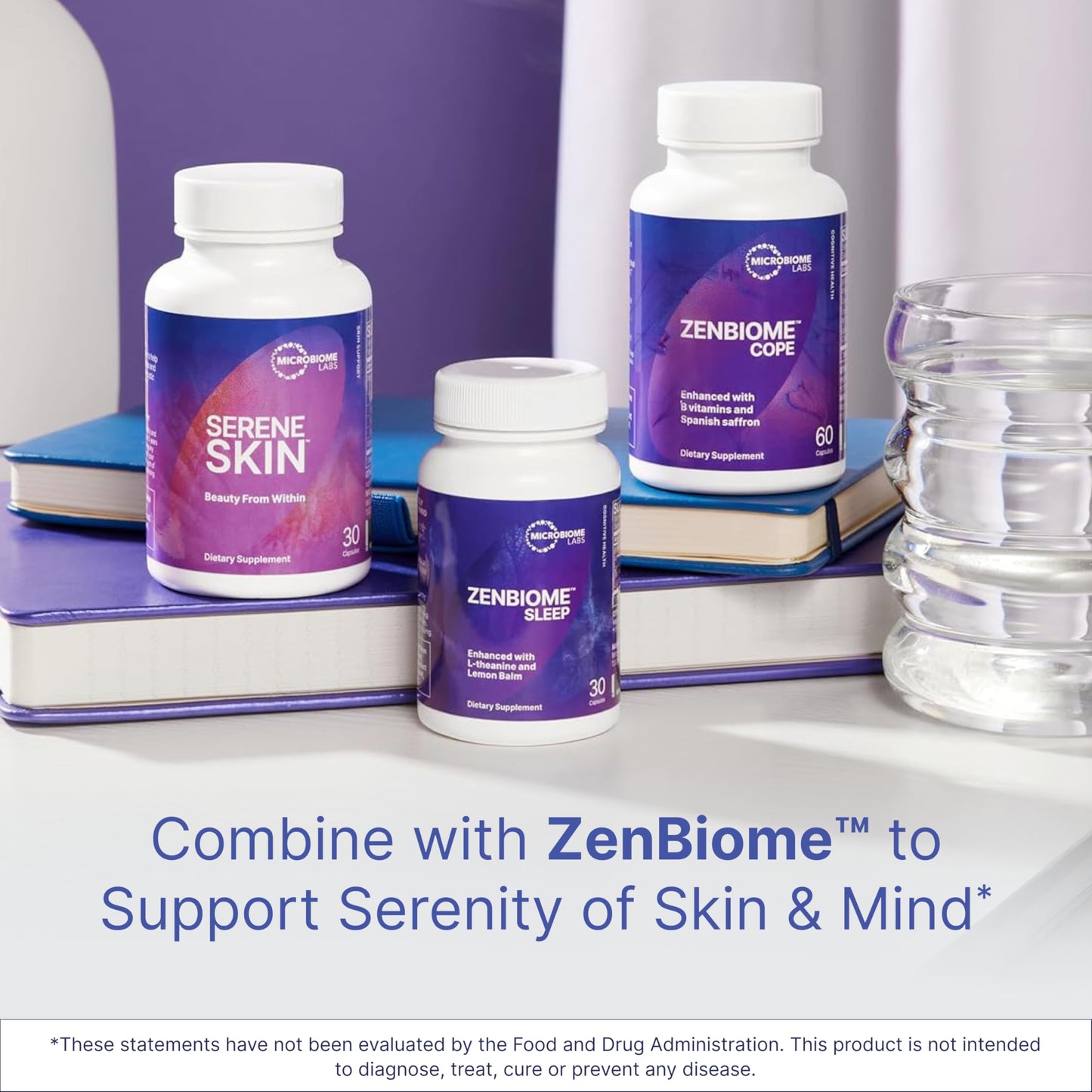 Microbiome Labs SereneSkin - Spore Based Probiotic Complex with Vitamin K2 MK7 for Skin Clarity & Gut Health Support - Daily Probiotic Skincare - Soothe The Gut-Skin Axis (30 Capsules)