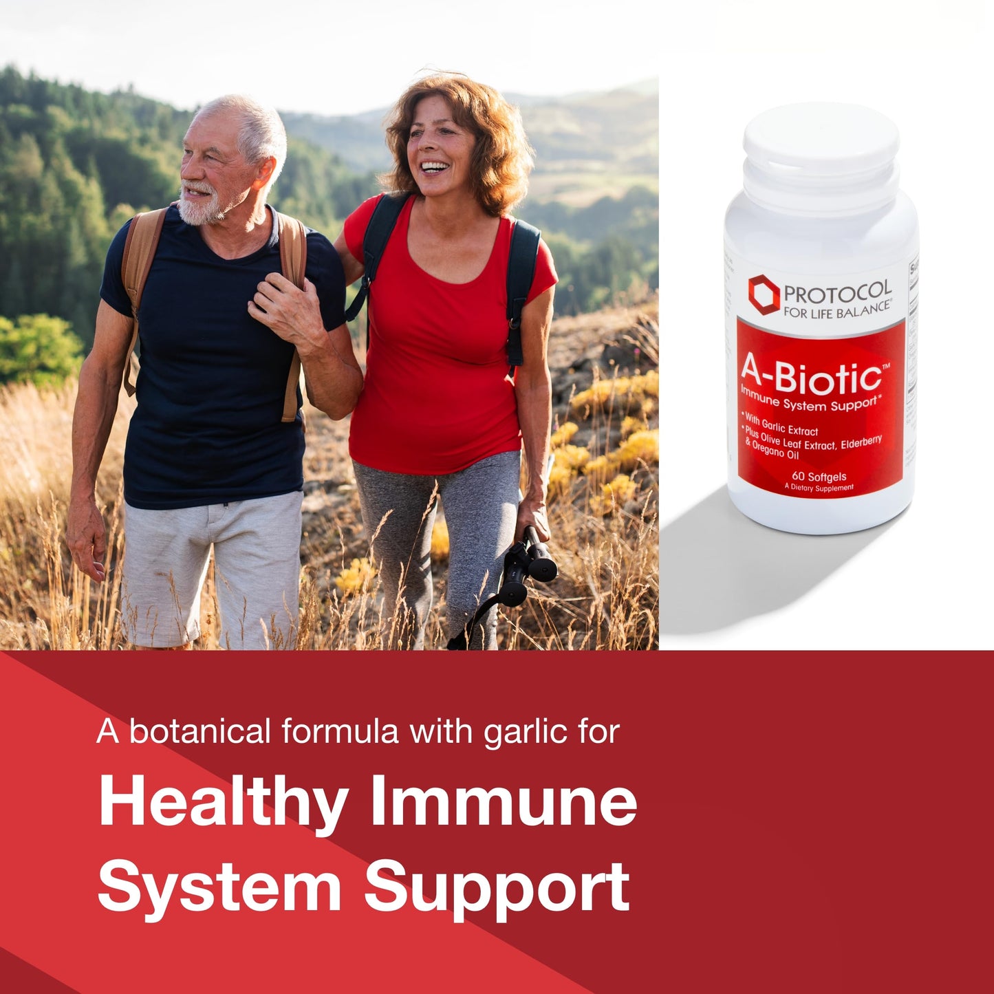 Protocol A-Biotic - Immune Support Supplement* - Garlic Supplement - with Elderberries, Olive Leaf Extract, Oregano & Rosemary Oils - Dairy & Egg Free - 60 Softgels