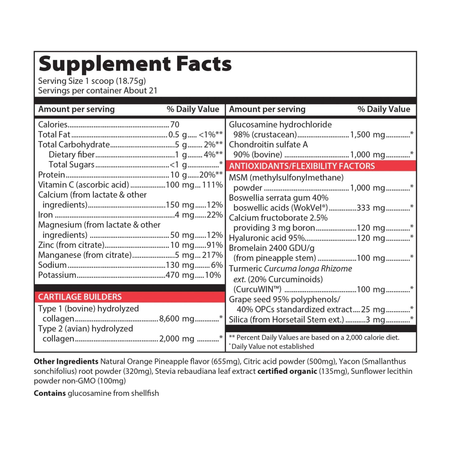 Vibrant Health, Joint Vibrance, Comprehensive Joint and Cartilage Support, Orange Pineapple, 21 Servings