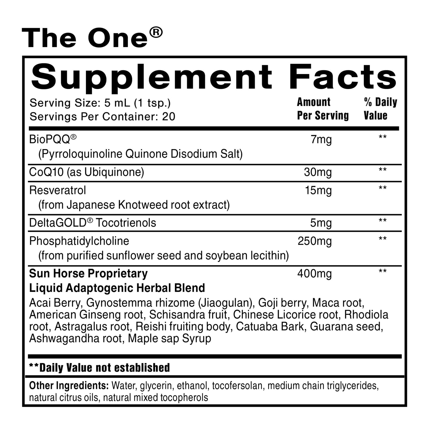 Quicksilver Scientific The ONE Mitochondrial Elixir - Mitochondria Supplement to Support Cellular Health with Phosphatidylcholine, Resveratrol, Reishi Mushroom & CoQ10 Liquid (3.38oz / 100ml)