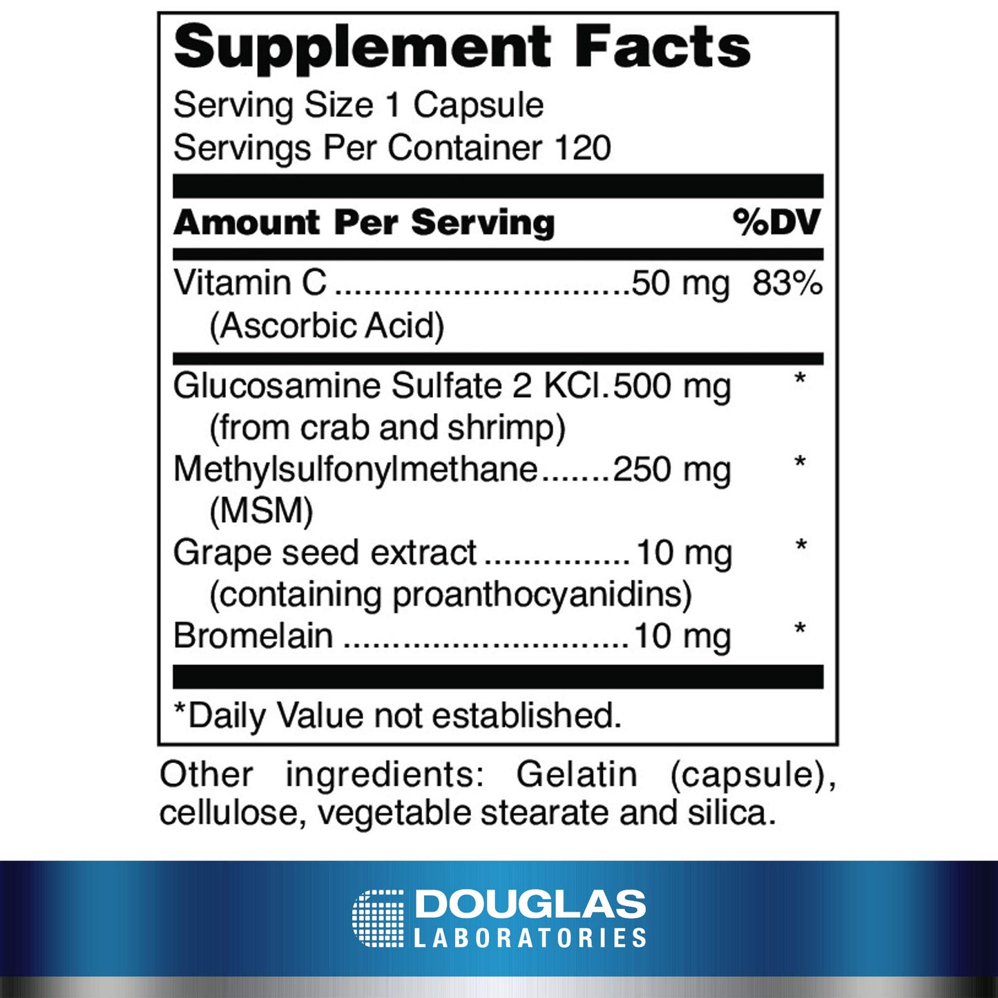 Douglas Laboratories Glucosamine + MSM Forte | Nutritional Formulation to Support Maintainance and Health of Aging Joints | 120 Capsules