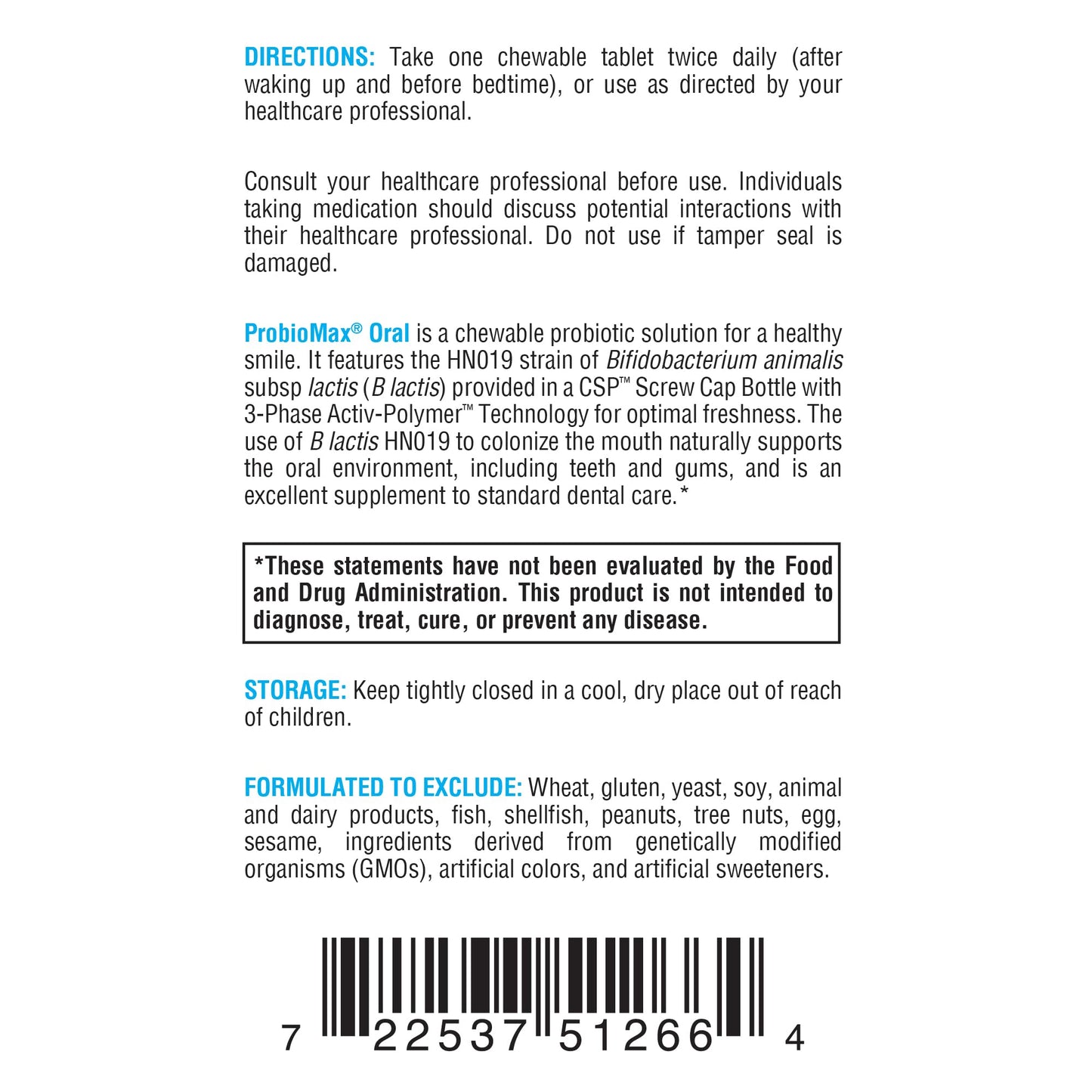 Xymogen Oral Probiotics for Gum Health + Dental Care - ProbioMax - Oral Care Probiotics for Women and Men - Dental Probiotics for a Healthy Mouth with Bifidobacterium Lactis - (60 Tablets)