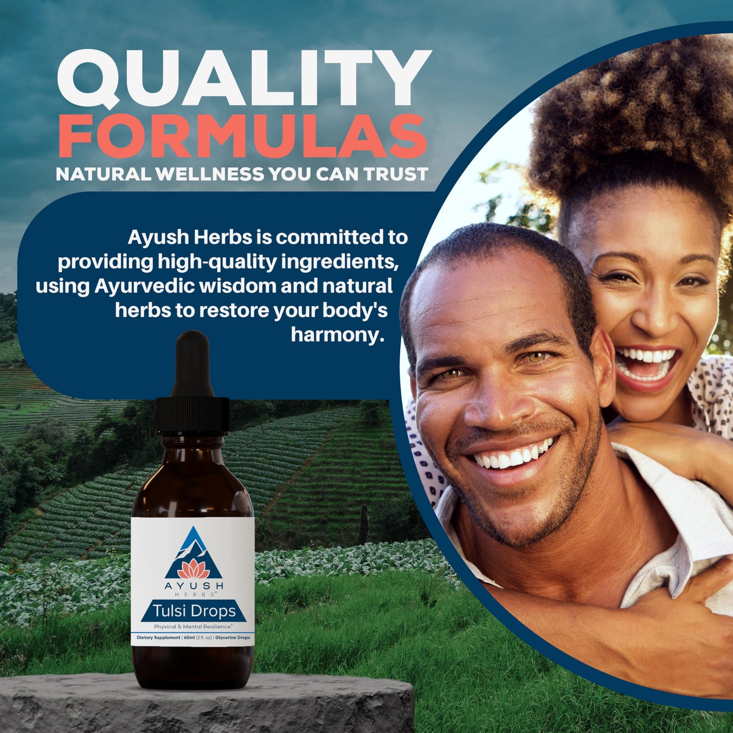 Ayush Herbs Tulsi Drops - Alcohol-Free Tulsi Drops, Holy Basil Gylcerite, Natural Immune-Support Drops for Kids & Adults, Calm & Focus Booster - 2 Fl Oz (80 Servings)