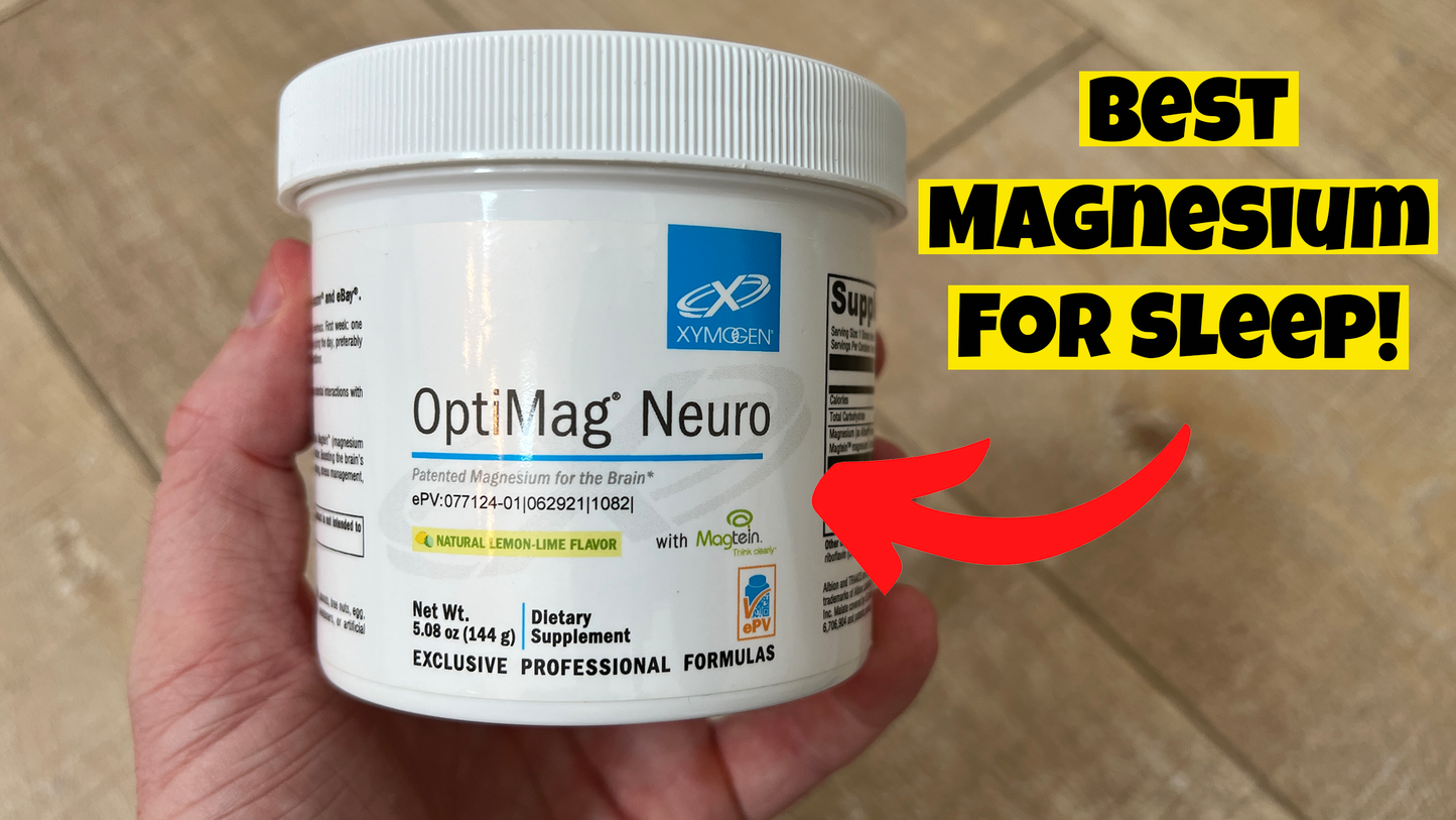 XYMOGEN OptiMag Neuro - Chelated Magnesium Powder - with Magnesium Glycinate & L-Threonate - Support Brain Health & Relaxation - Lemon Lime (60 Servings)